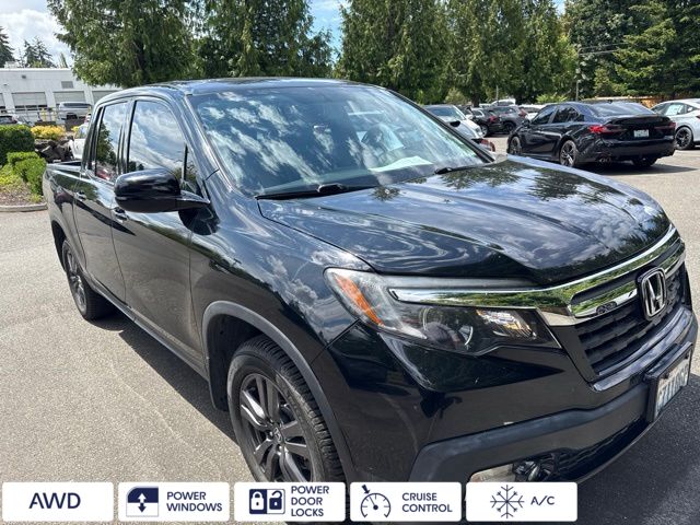 Crystal Black Pearl 2017 Honda Ridgeline Pickup Truck All-Wheel Drive 6-Speed Automatic