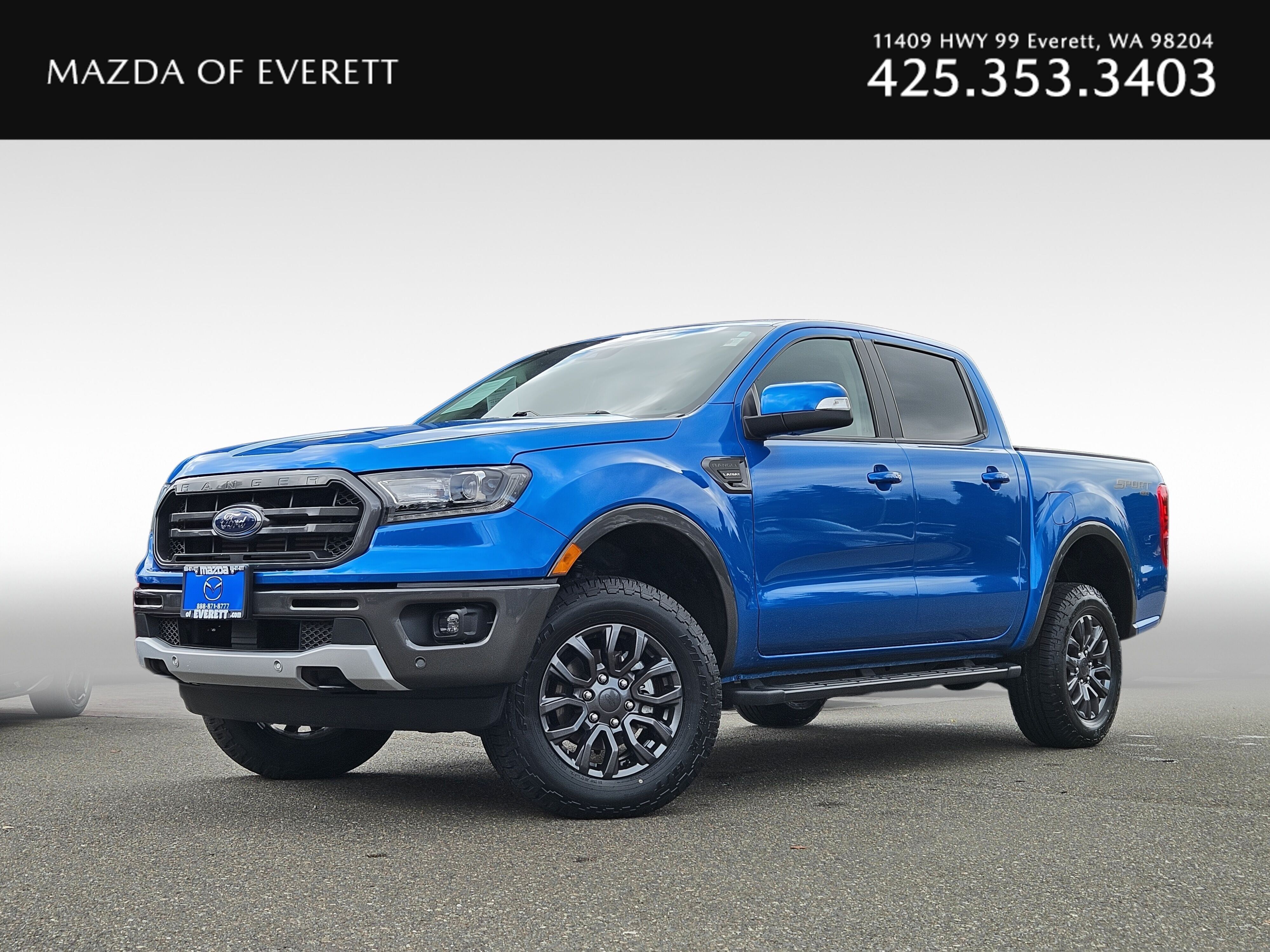 Velocity Blue 2021 Ford Ranger Pickup Truck Four-Wheel Drive Automatic