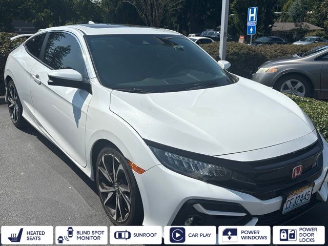 Platinum White Pearl 2020 Honda Civic Coupe Front-Wheel Drive 6-Speed Manual