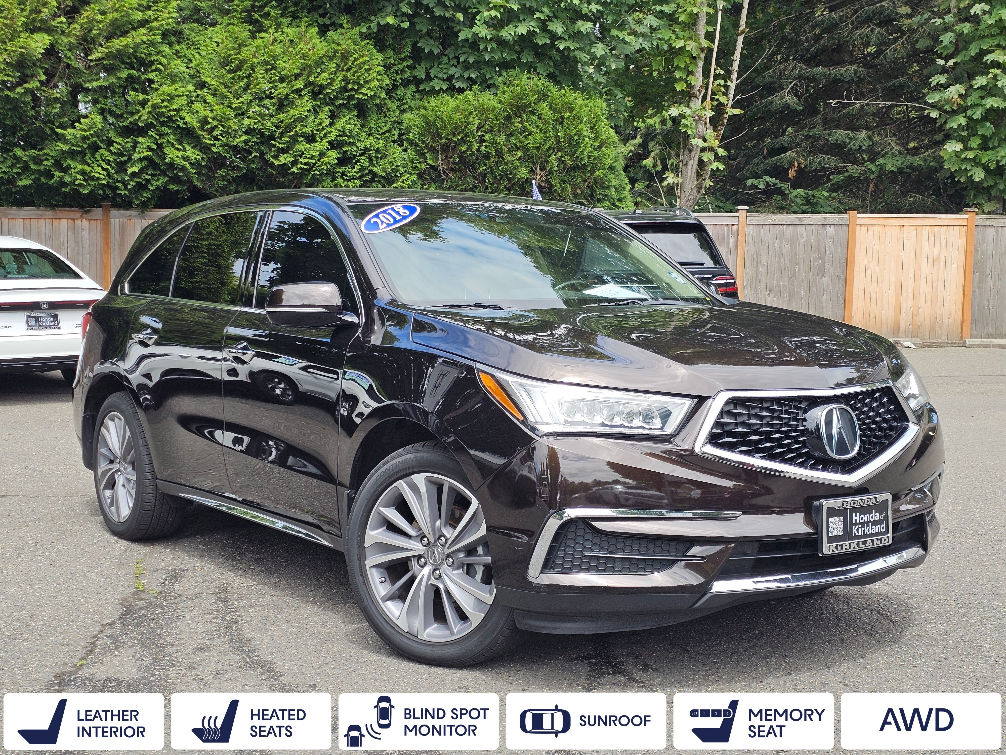 Black Copper Pearl 2018 Acura MDX SUV / Crossover All-Wheel Drive 9-Speed Automatic