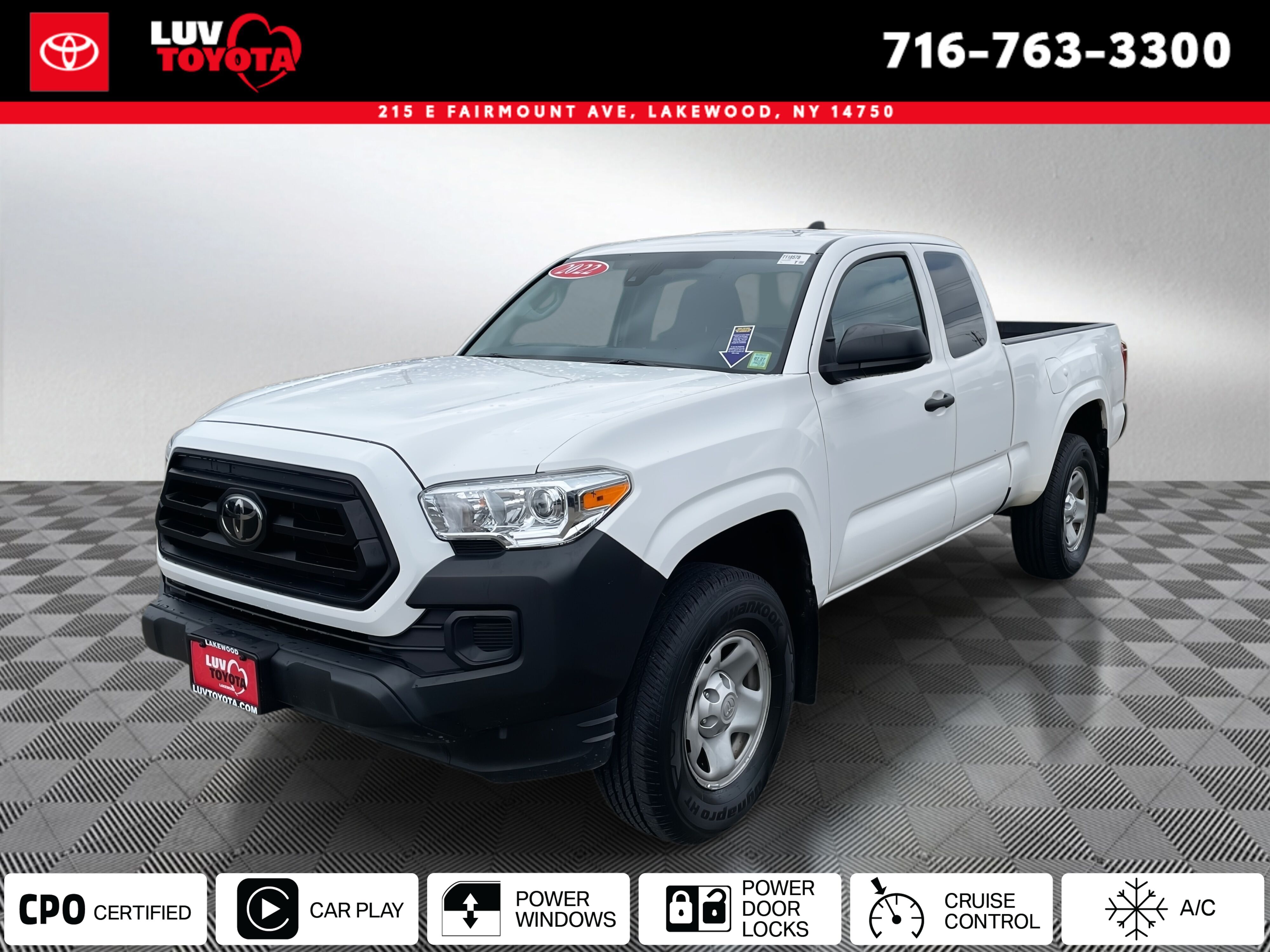 White 2022 Toyota Tacoma Pickup Truck Four-Wheel Drive