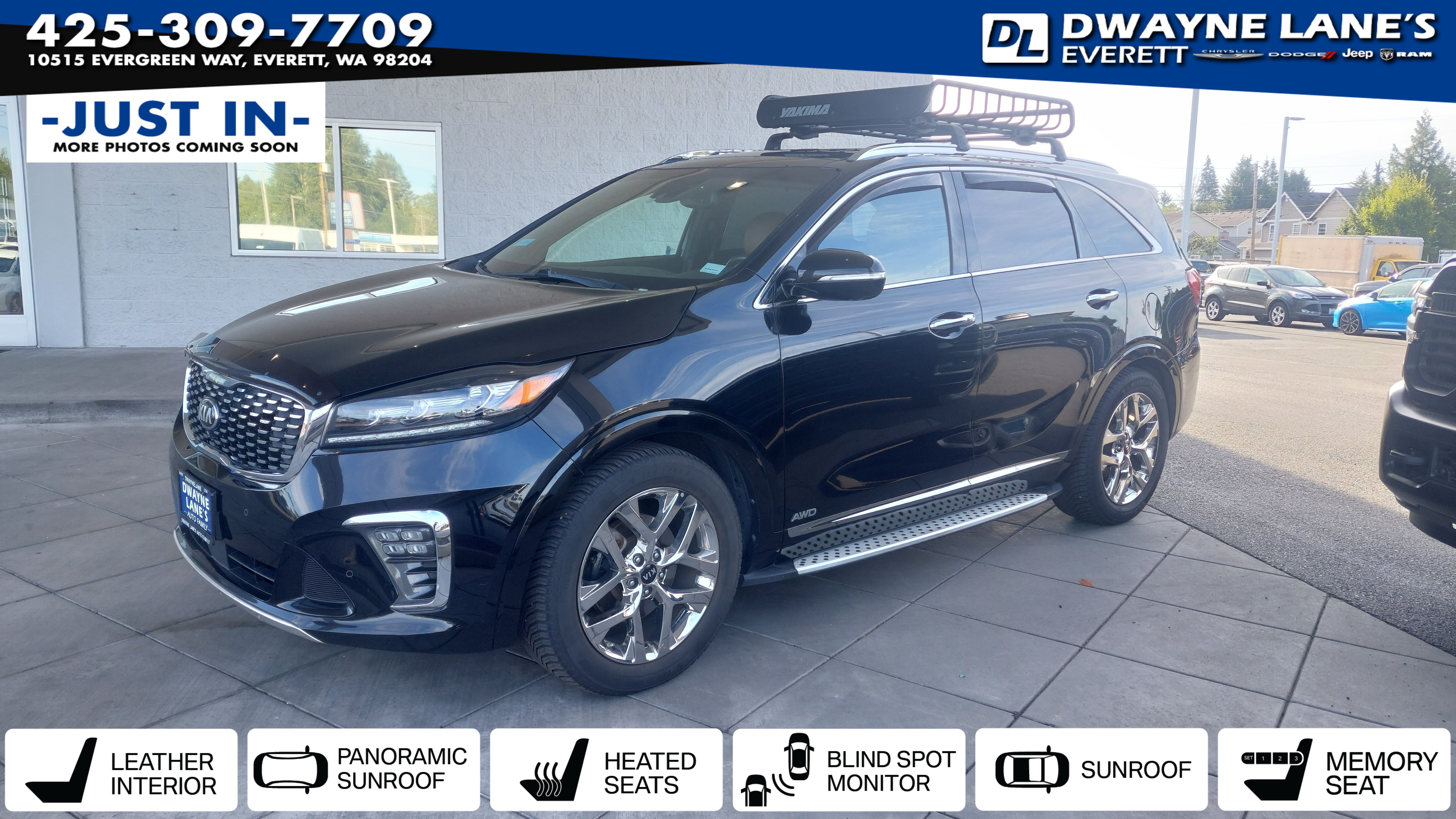 Ebony Black 2019 Kia Sorento SUV / Crossover All-Wheel Drive 8-Speed Automatic