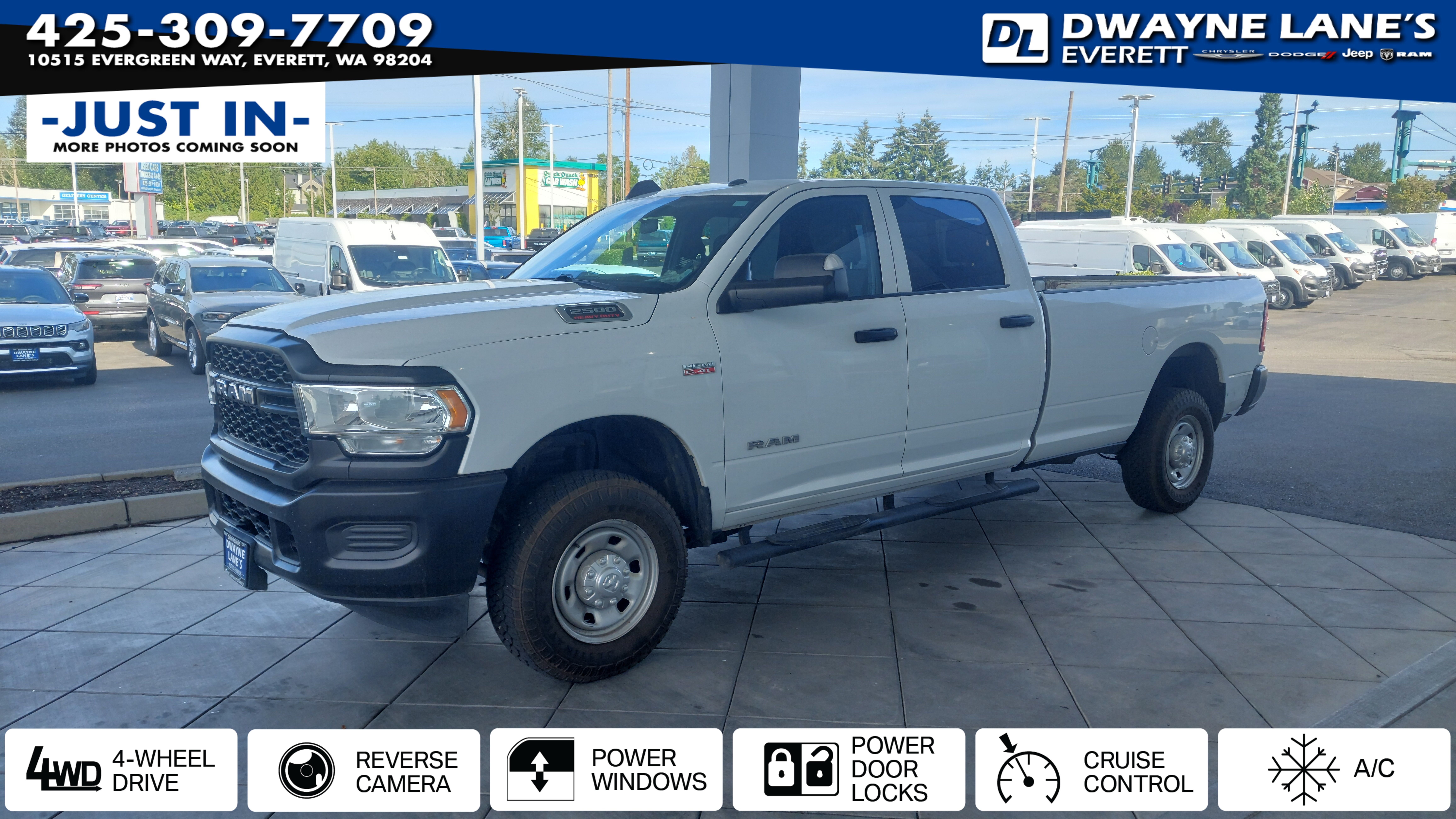 Bright White Clearcoat 2021 RAM 2500 Pickup Truck Four-Wheel Drive 8-Speed Automatic