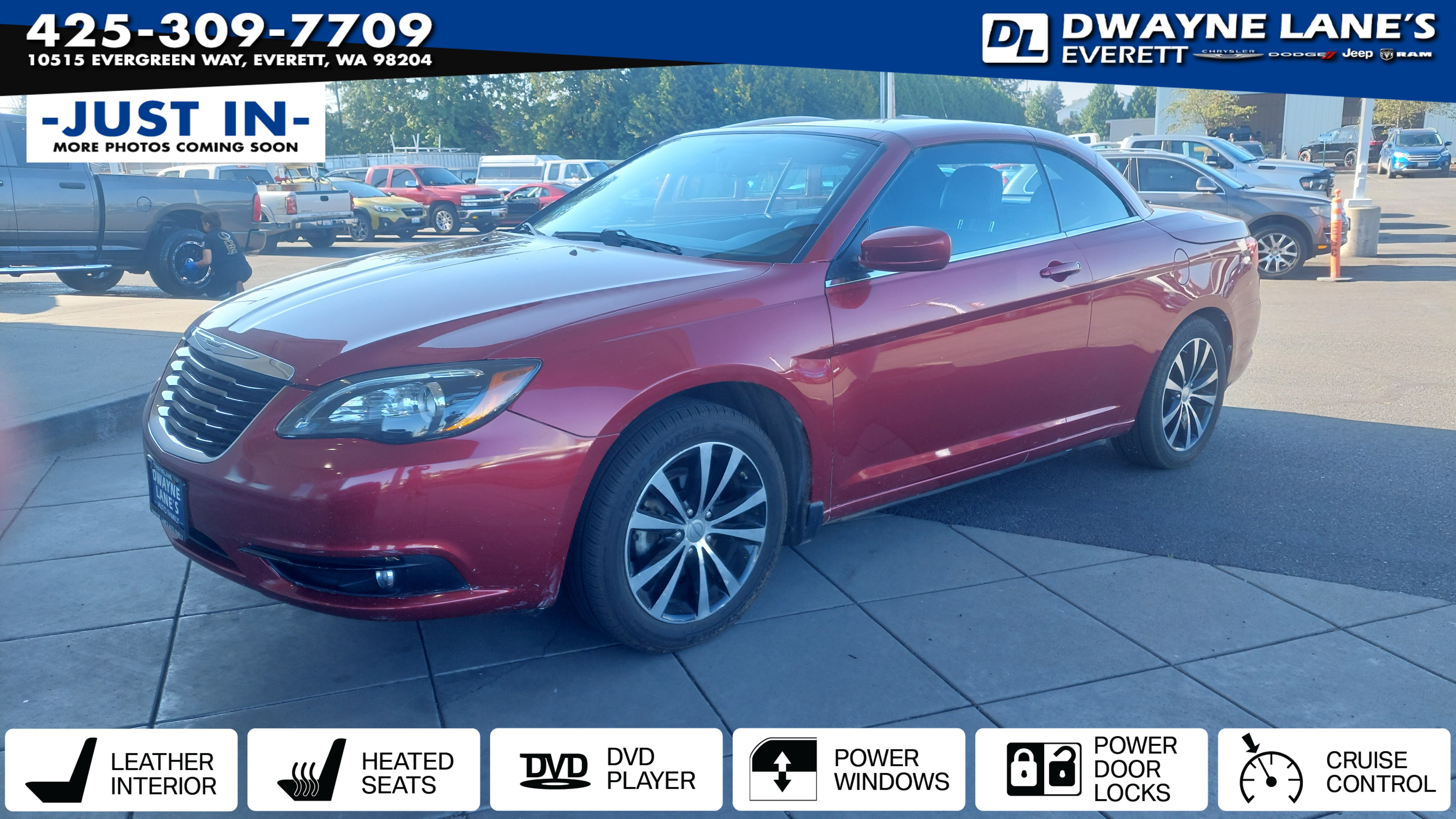 Deep Cherry Red Crystal Pearlcoat 2013 Chrysler 200 Convertible Front-Wheel Drive 6-Speed Automatic