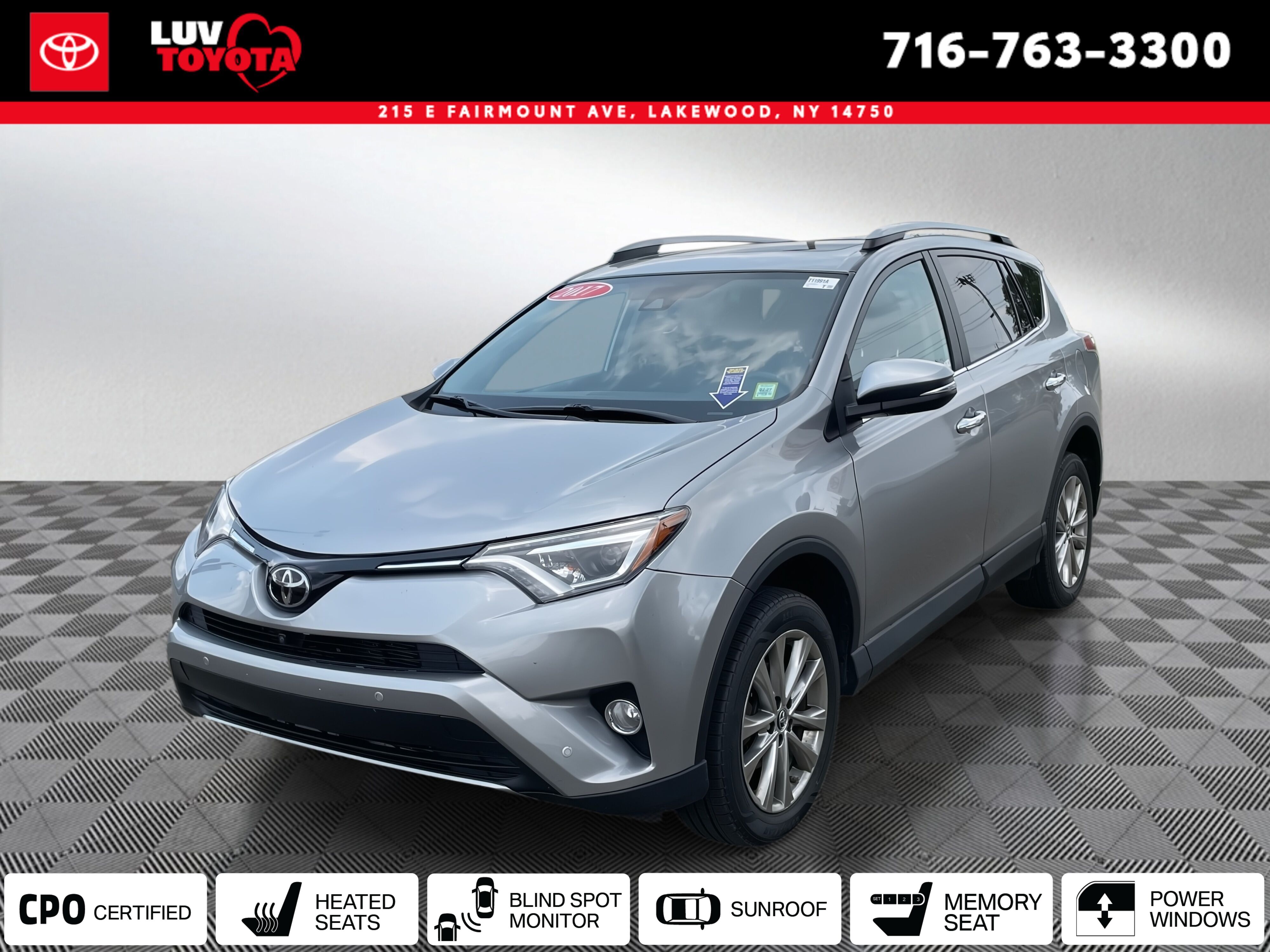 Silver Sky Metallic 2017 Toyota RAV4 SUV / Crossover All-Wheel Drive 