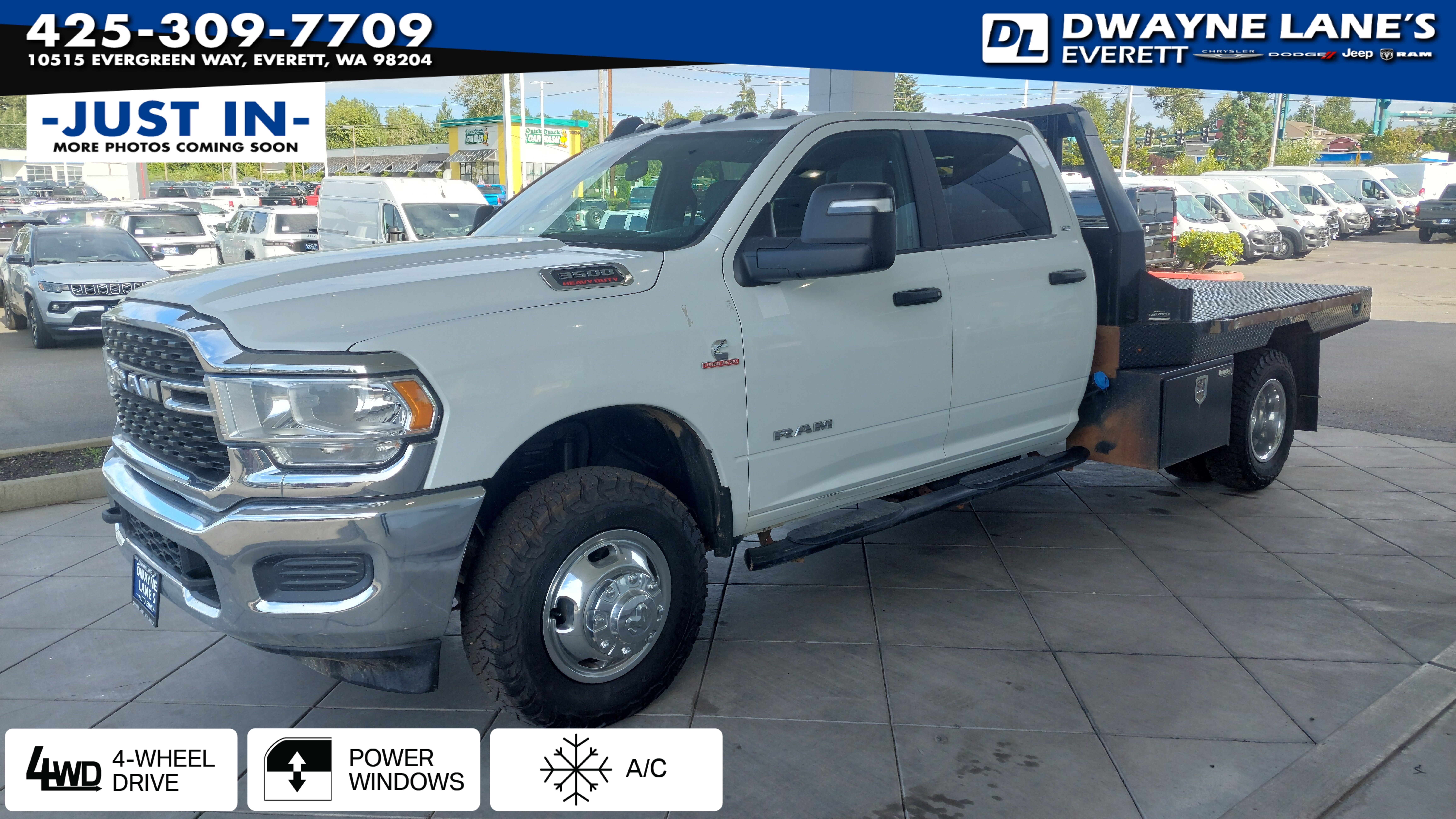 Bright White Clearcoat 2024 RAM 3500 Chassis Pickup Truck Four-Wheel Drive 6-Speed Automatic