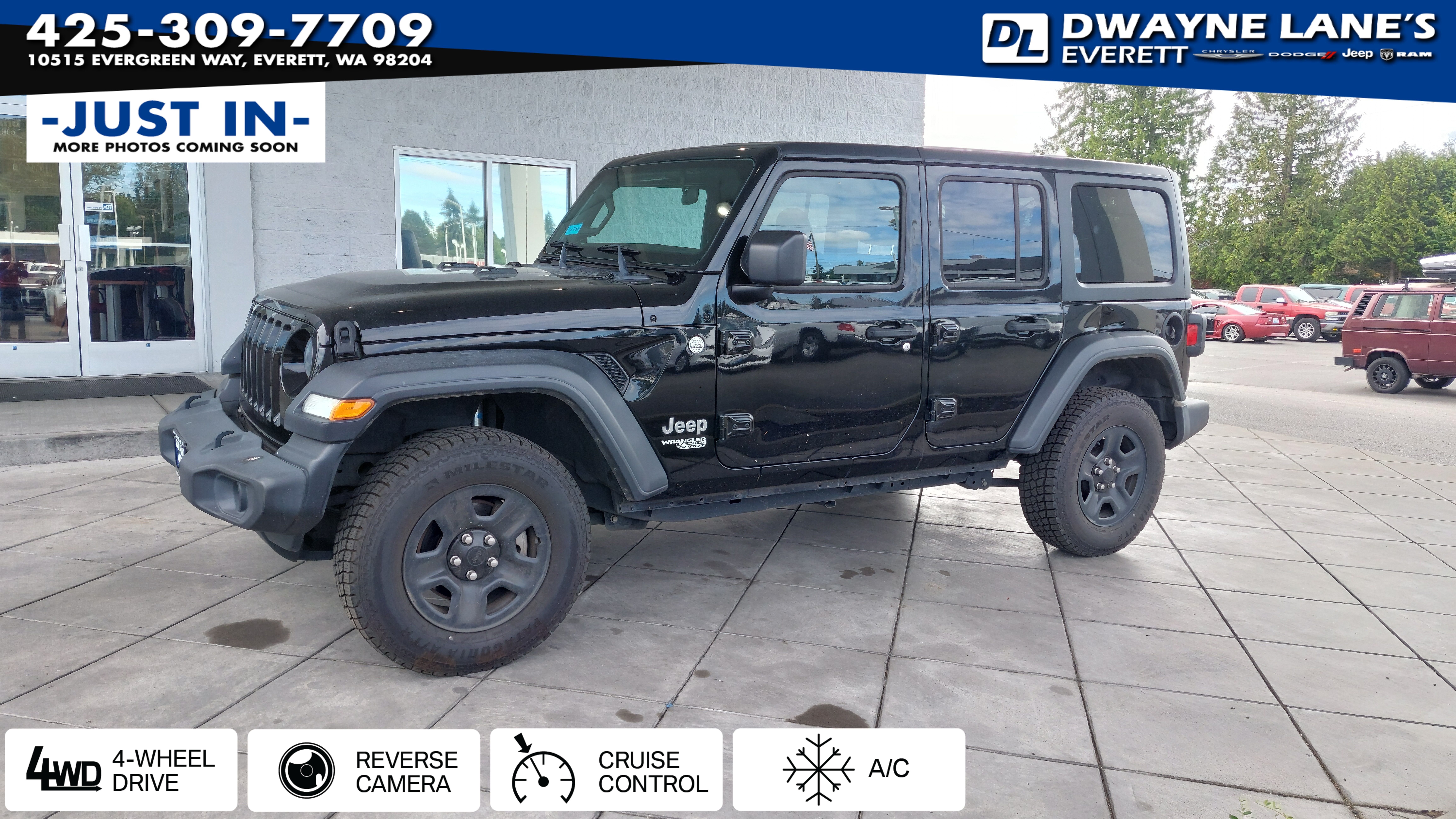 Black Clearcoat 2018 Jeep Wrangler SUV / Crossover Four-Wheel Drive 6-Speed Manual