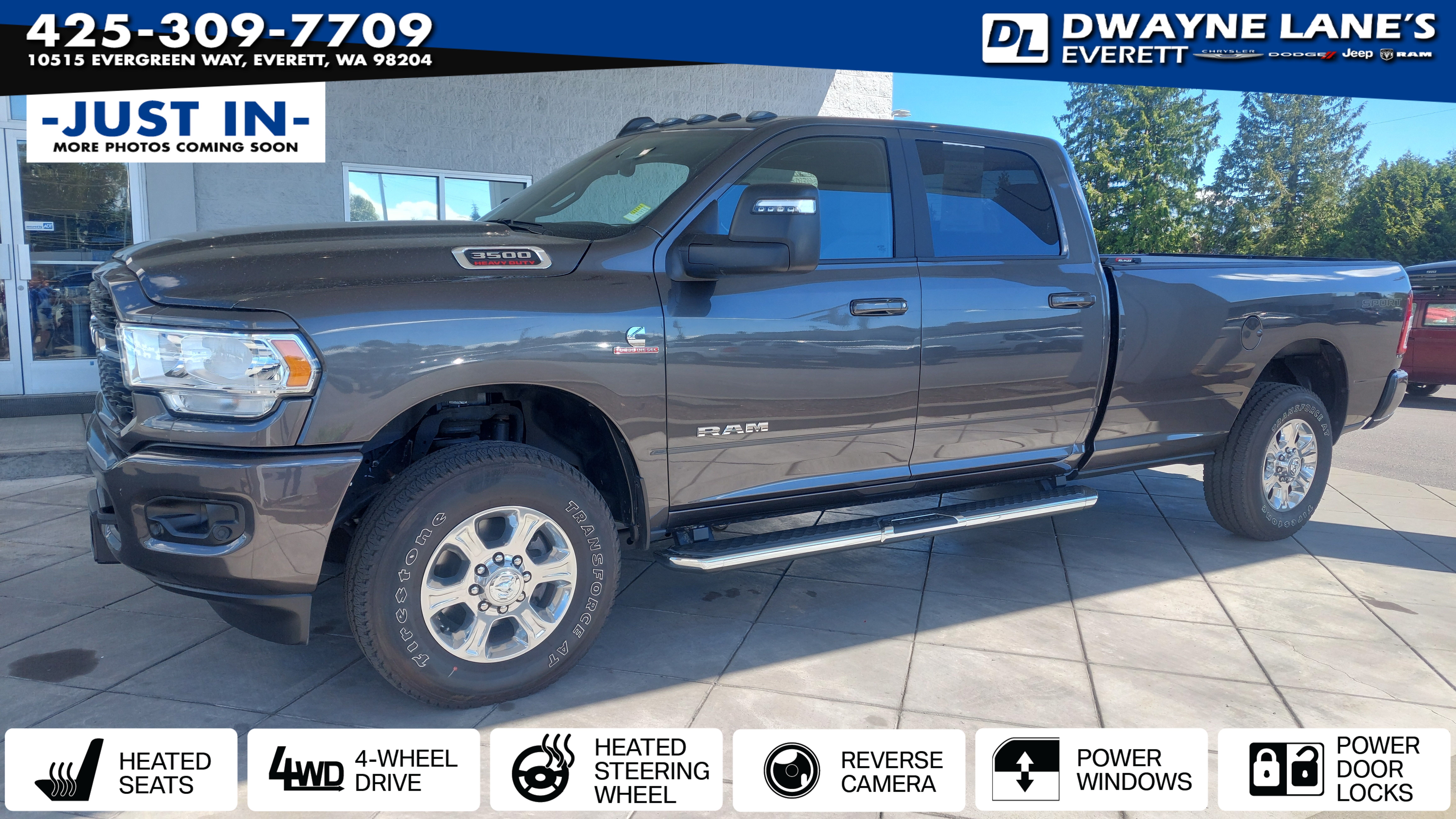 Gray (Granite Crystal Metallic Clearcoat) 2024 RAM 3500 Pickup Truck Four-Wheel Drive 6-Speed Automatic