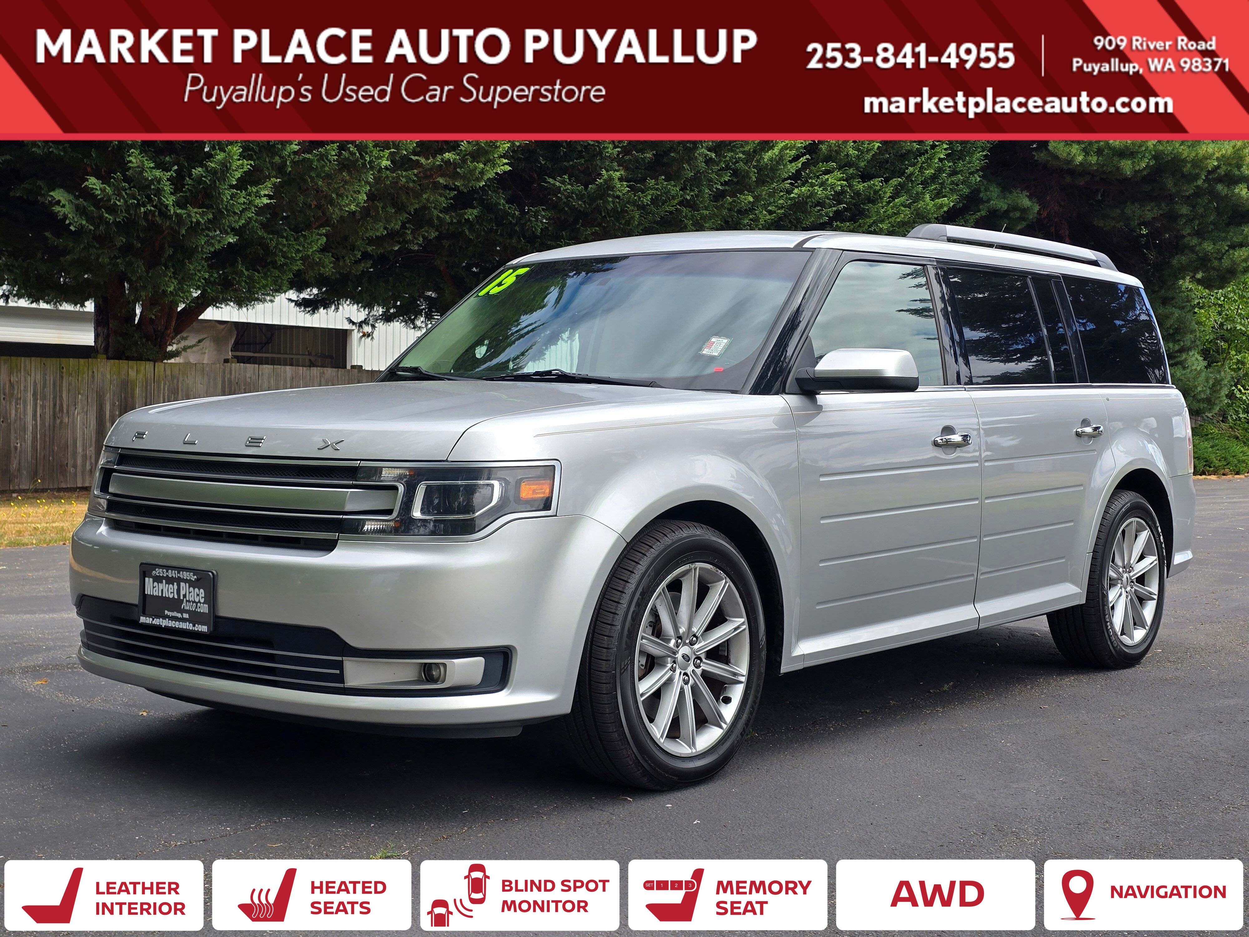 Ingot Silver 2015 Ford Flex SUV / Crossover All-Wheel Drive 6-Speed Automatic