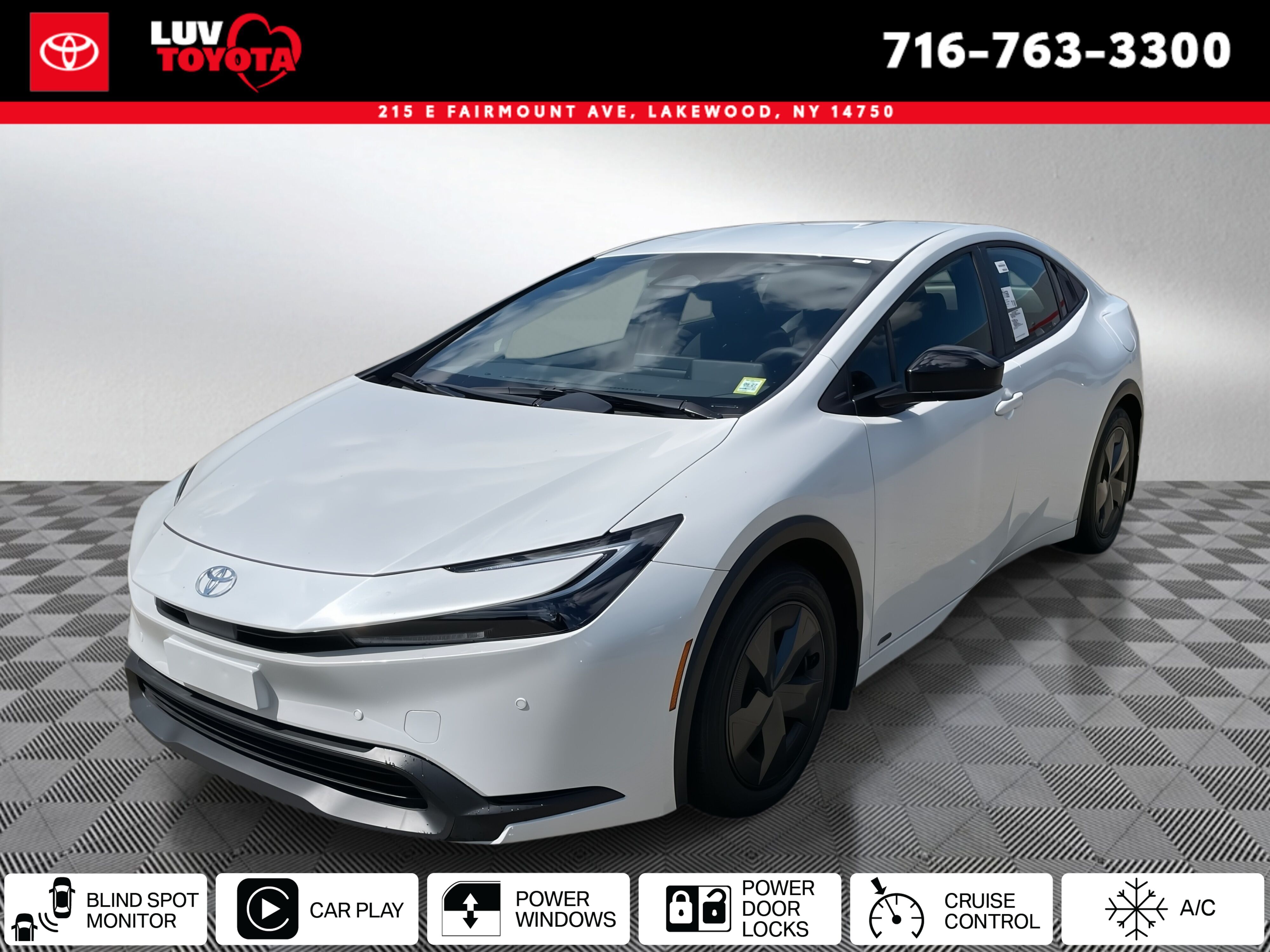 White (Wind Chill Pearl) 2026 Toyota Prius Hatchback All-Wheel Drive Continuously Variable Transmission