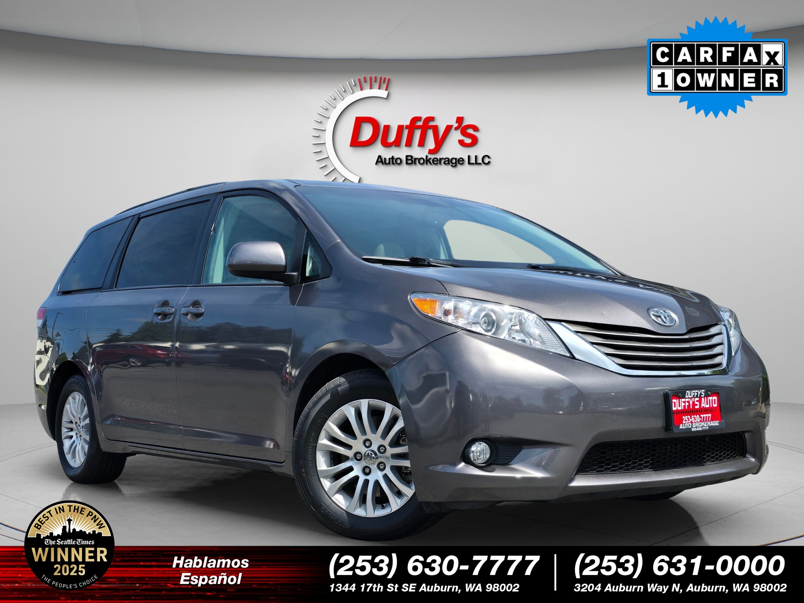 Predawn Gray Mica 2011 Toyota Sienna Minivan Front-Wheel Drive 6-Speed Automatic Overdrive