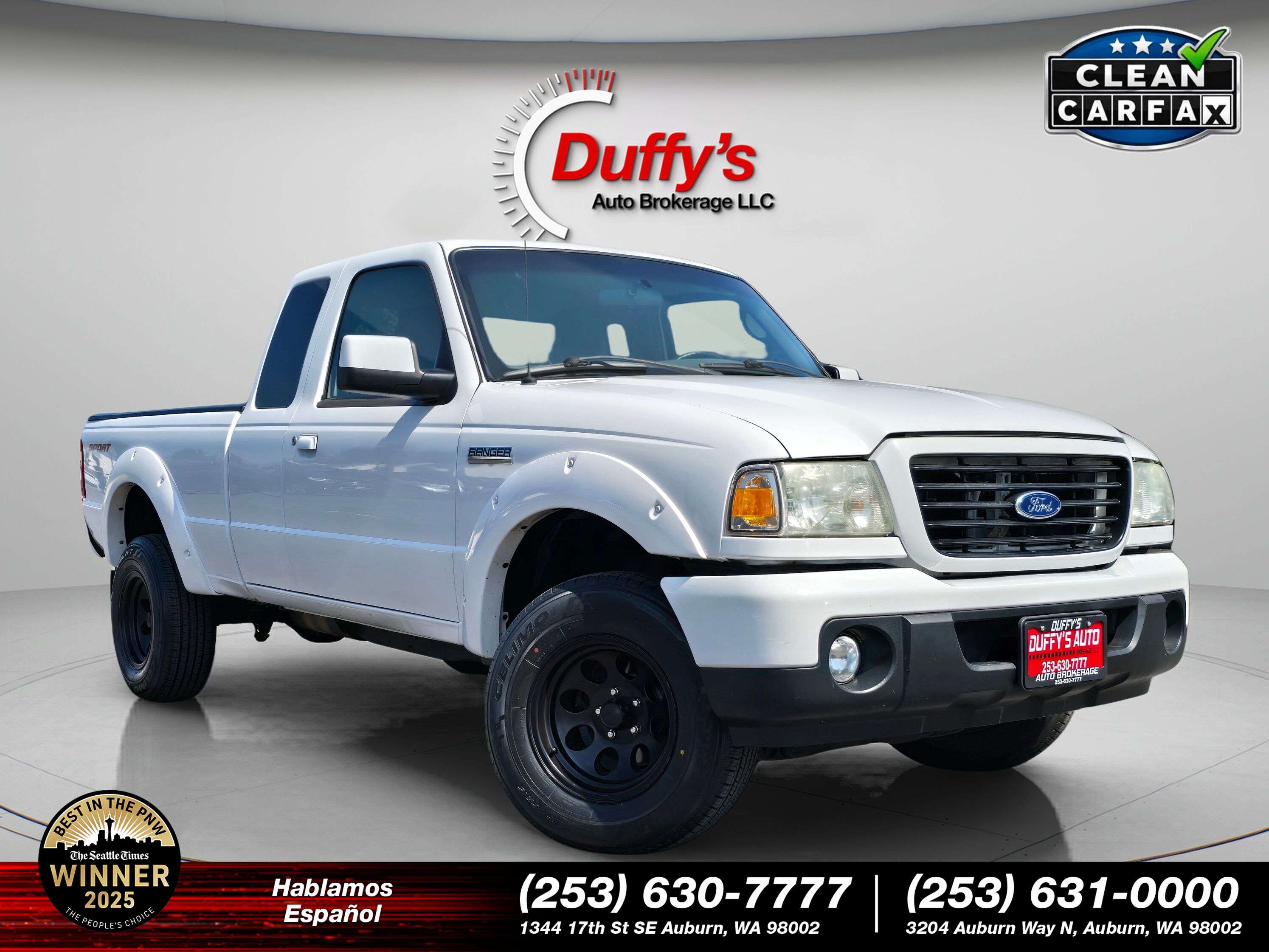 White 2008 Ford Ranger Pickup Truck 4X2 5-Speed Automatic