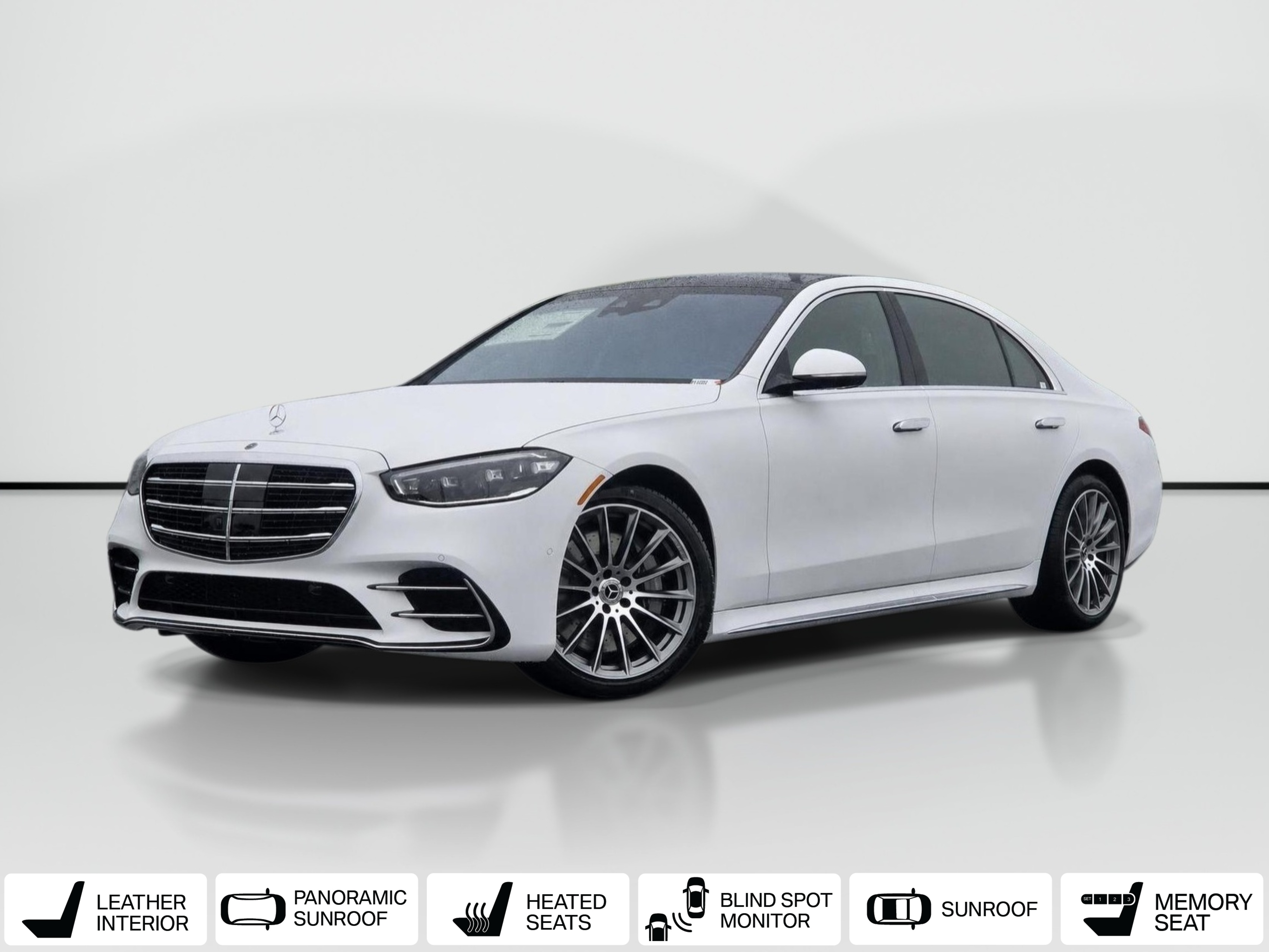 Moonlight White 2026 Mercedes-Benz S-Class Sedan All-Wheel Drive 9-Speed Automatic