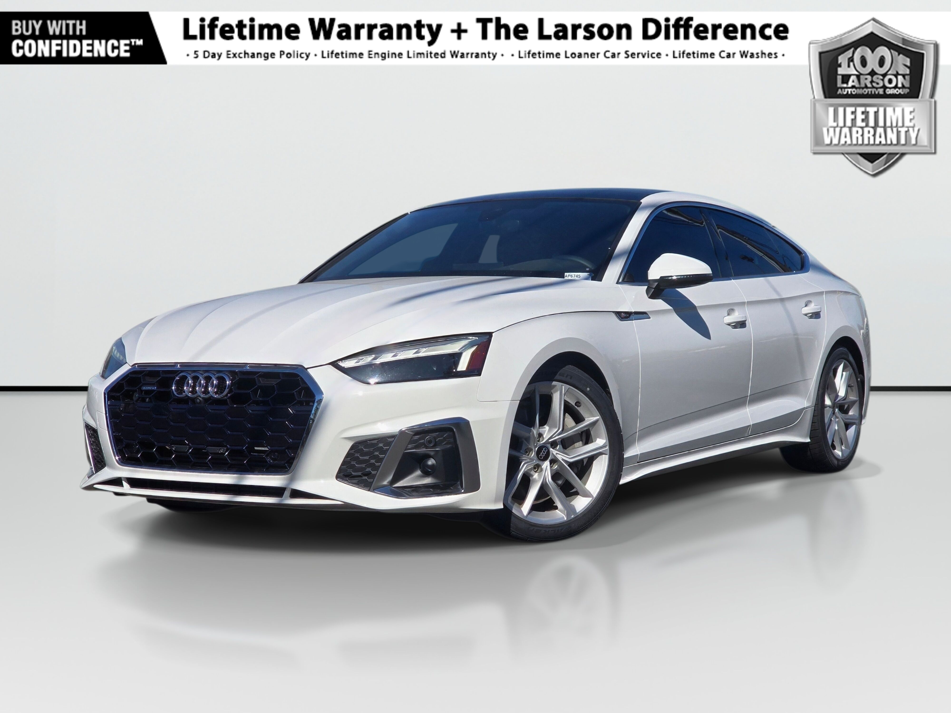 Glacier White Metallic 2023 Audi A5 Sportback Sedan All-Wheel Drive 7-Speed Automatic