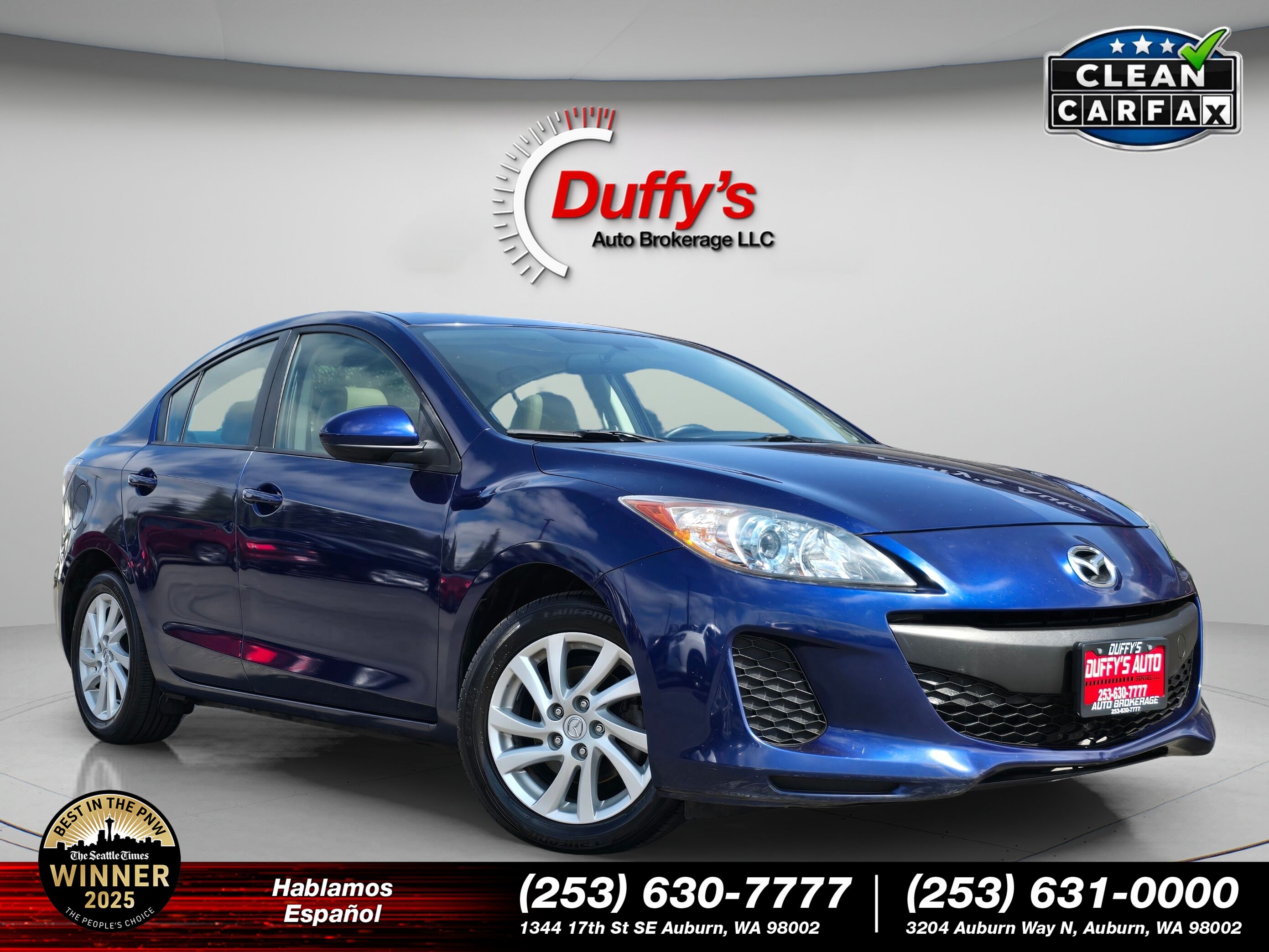 Blue (Indigo Lights Mica) 2012 Mazda MAZDA3 Sedan Front-Wheel Drive 6-Speed Automatic