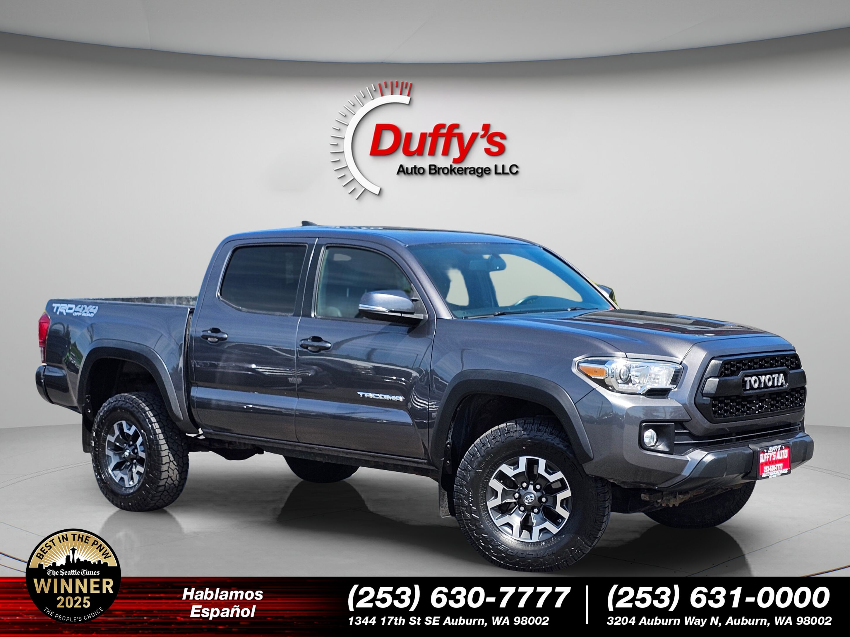 Magnetic Gray Metallic 2016 Toyota Tacoma Pickup Truck Four-Wheel Drive 6-Speed Automatic
