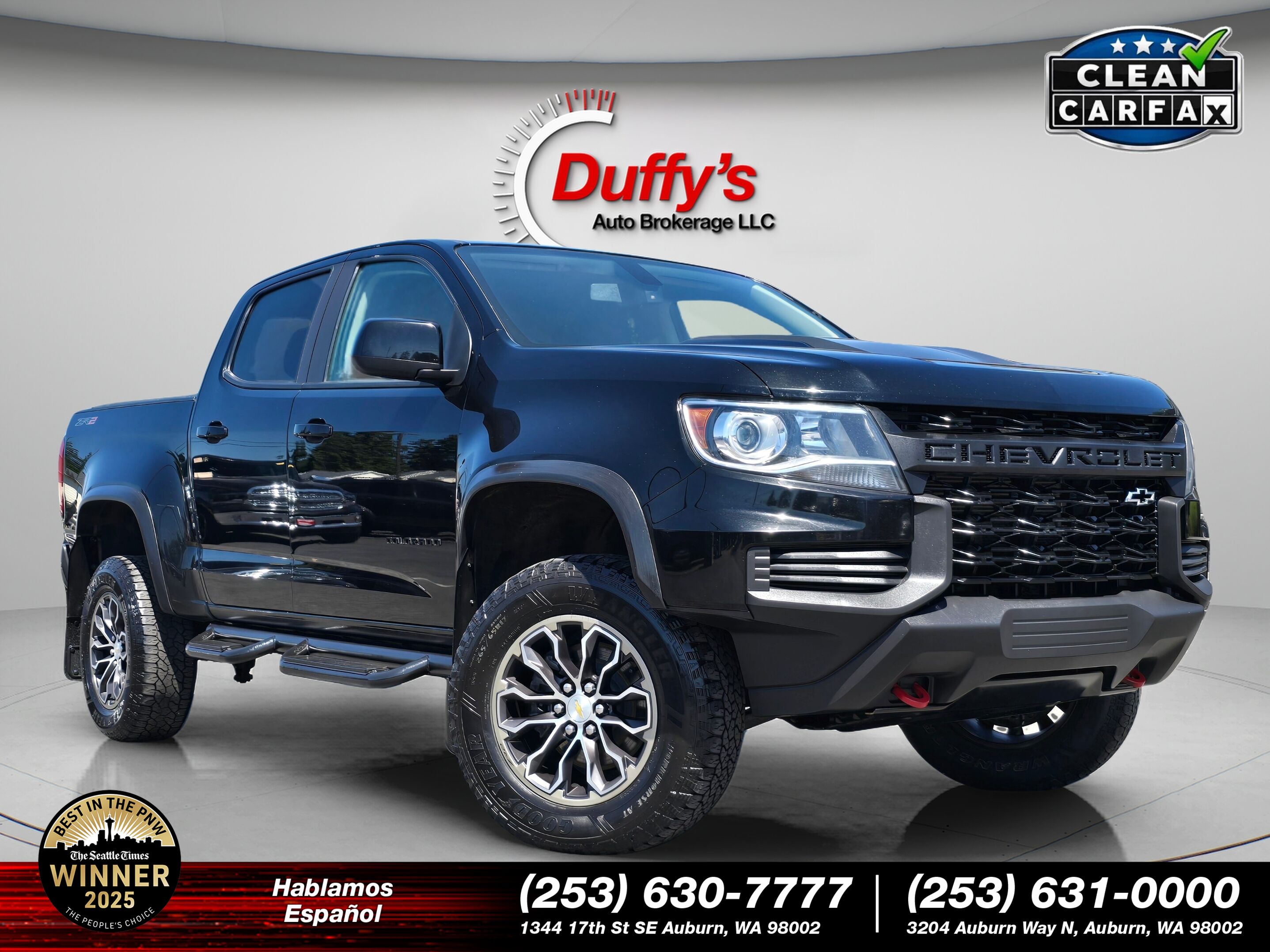 Black 2022 Chevrolet Colorado Pickup Truck Four-Wheel Drive 8-Speed Automatic