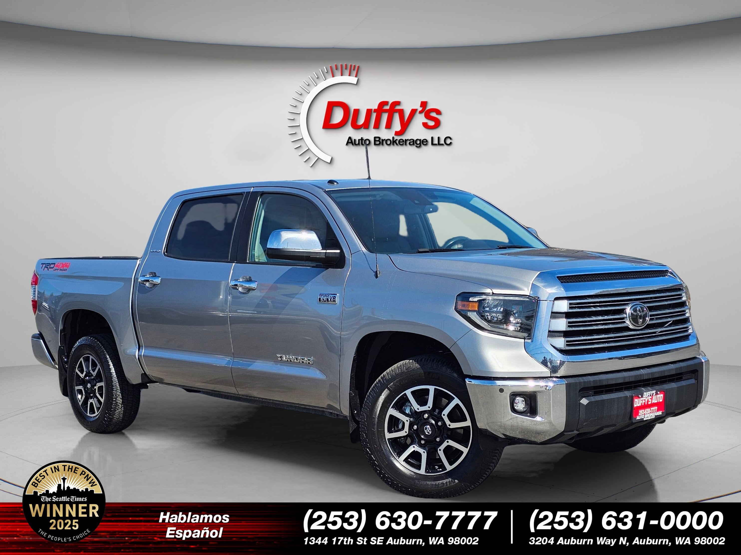 Silver Sky Metallic 2019 Toyota Tundra Pickup Truck Four-Wheel Drive 6-Speed Automatic