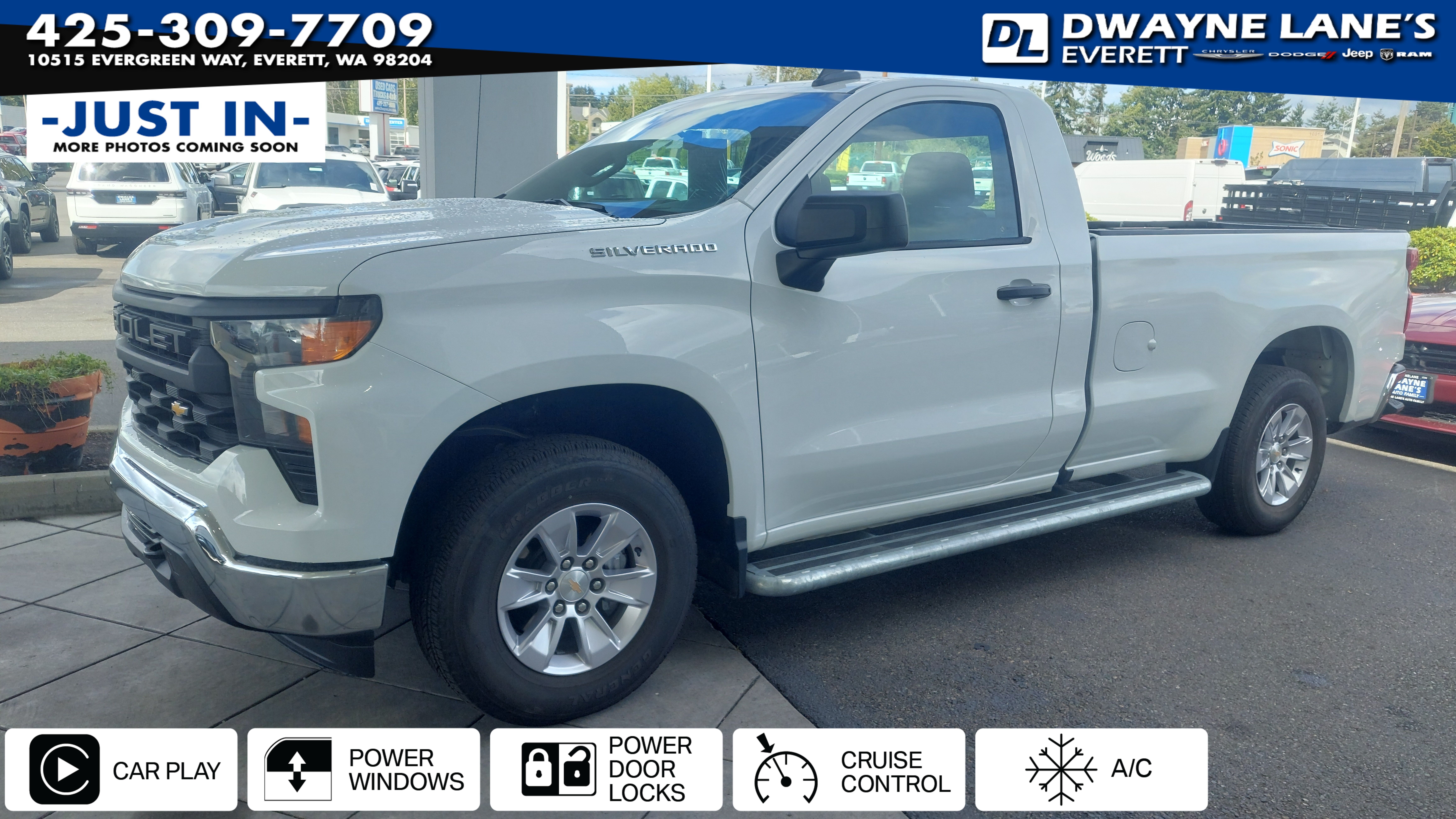 Summit White 2025 Chevrolet Silverado 1500 Pickup Truck 4X2 Automatic