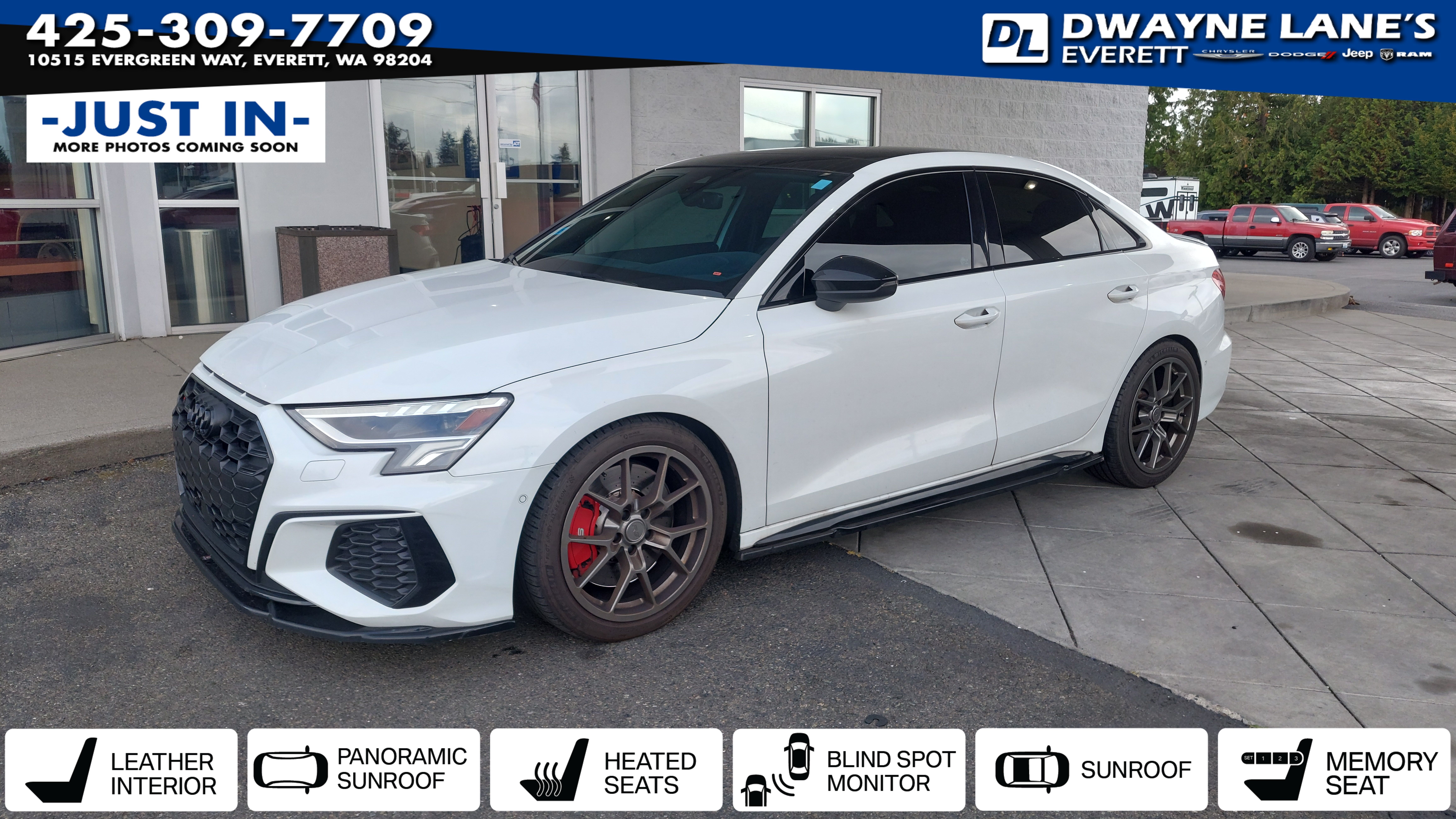 Glacier White 2022 Audi S3 Sedan All-Wheel Drive 7-Speed Automatic