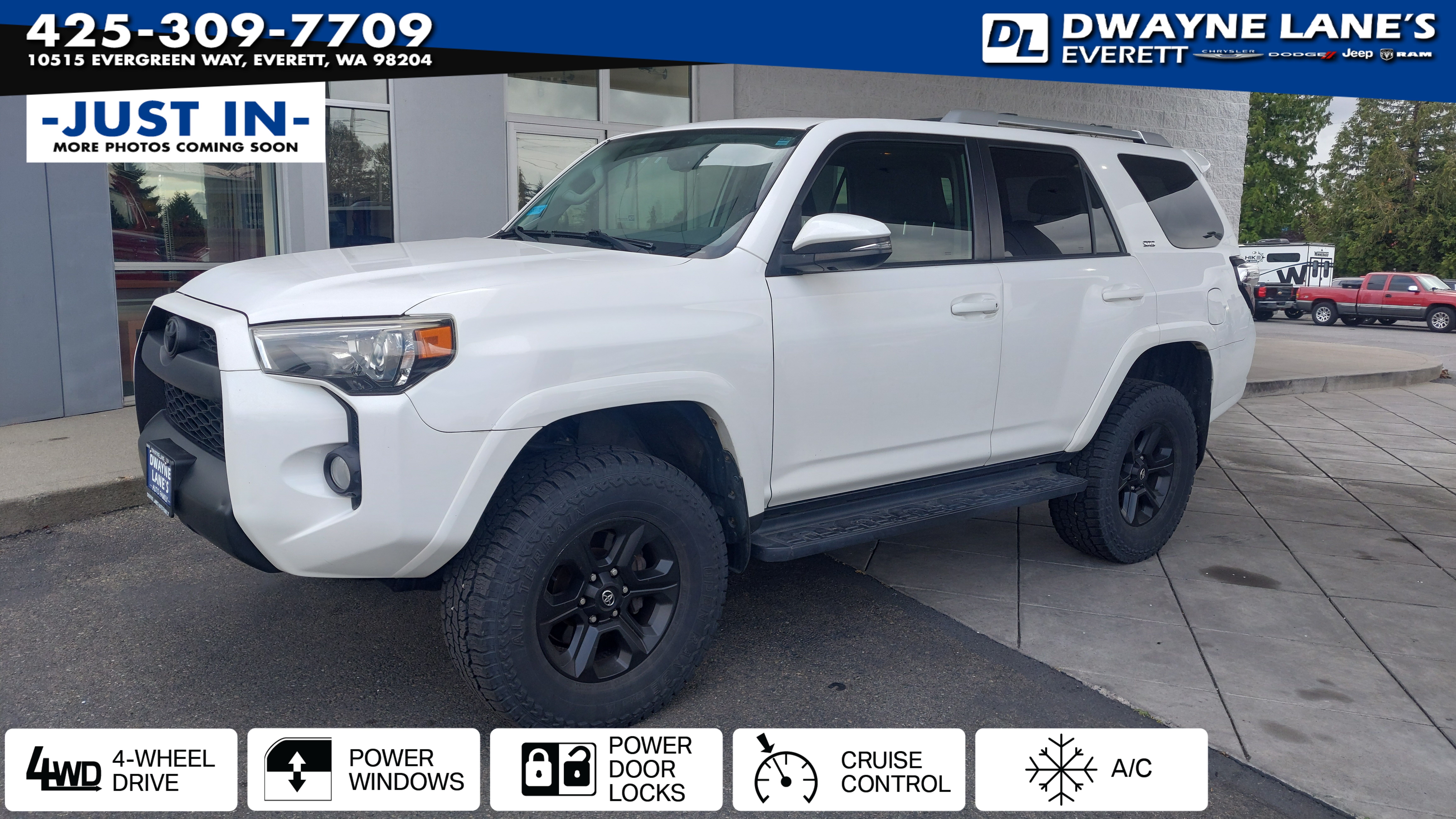 Super White 2016 Toyota 4Runner SUV / Crossover Four-Wheel Drive 5-Speed Automatic Overdrive