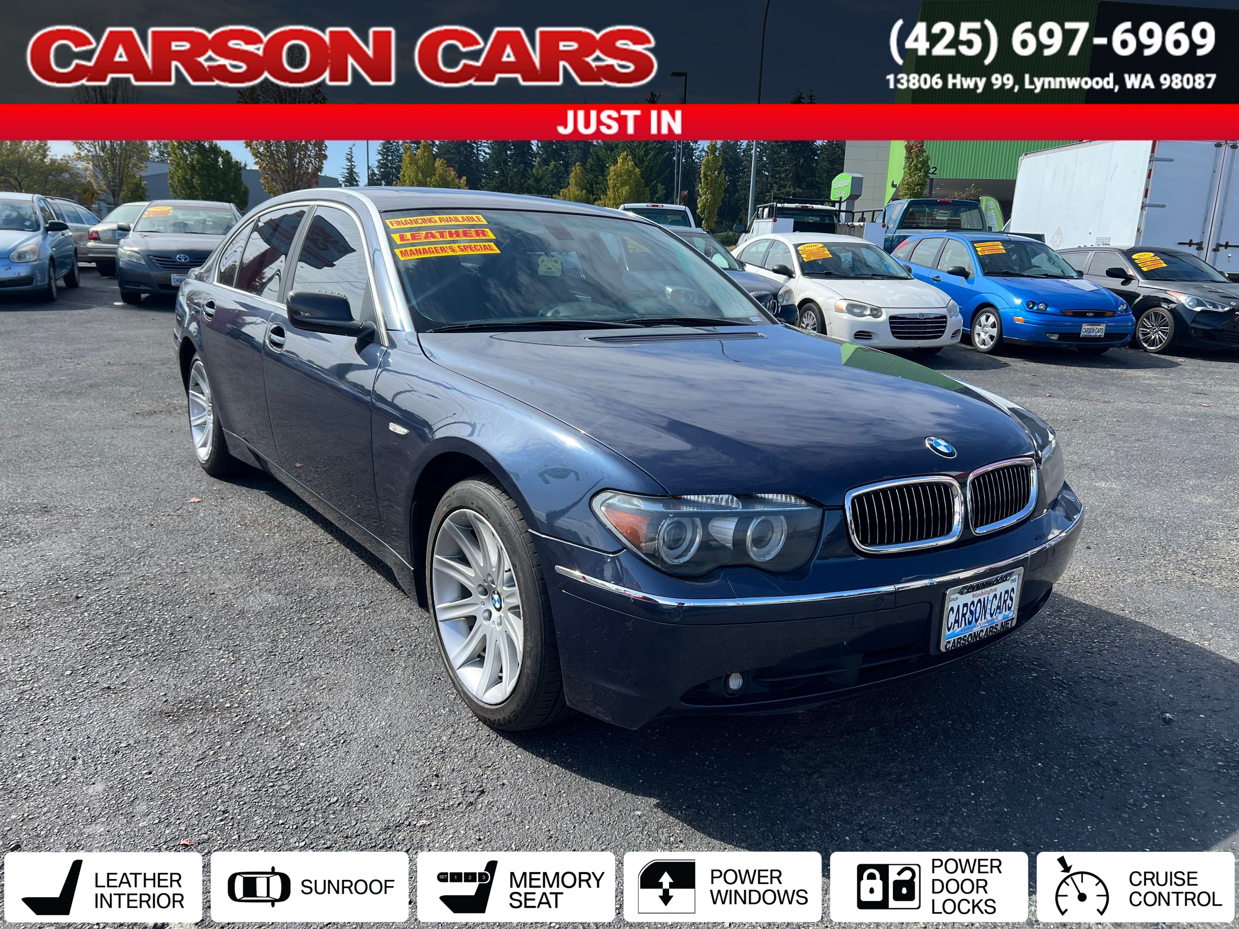Toledo Blue Metallic 2004 BMW 7 Series Sedan Rear-Wheel Drive 6-Speed Automatic