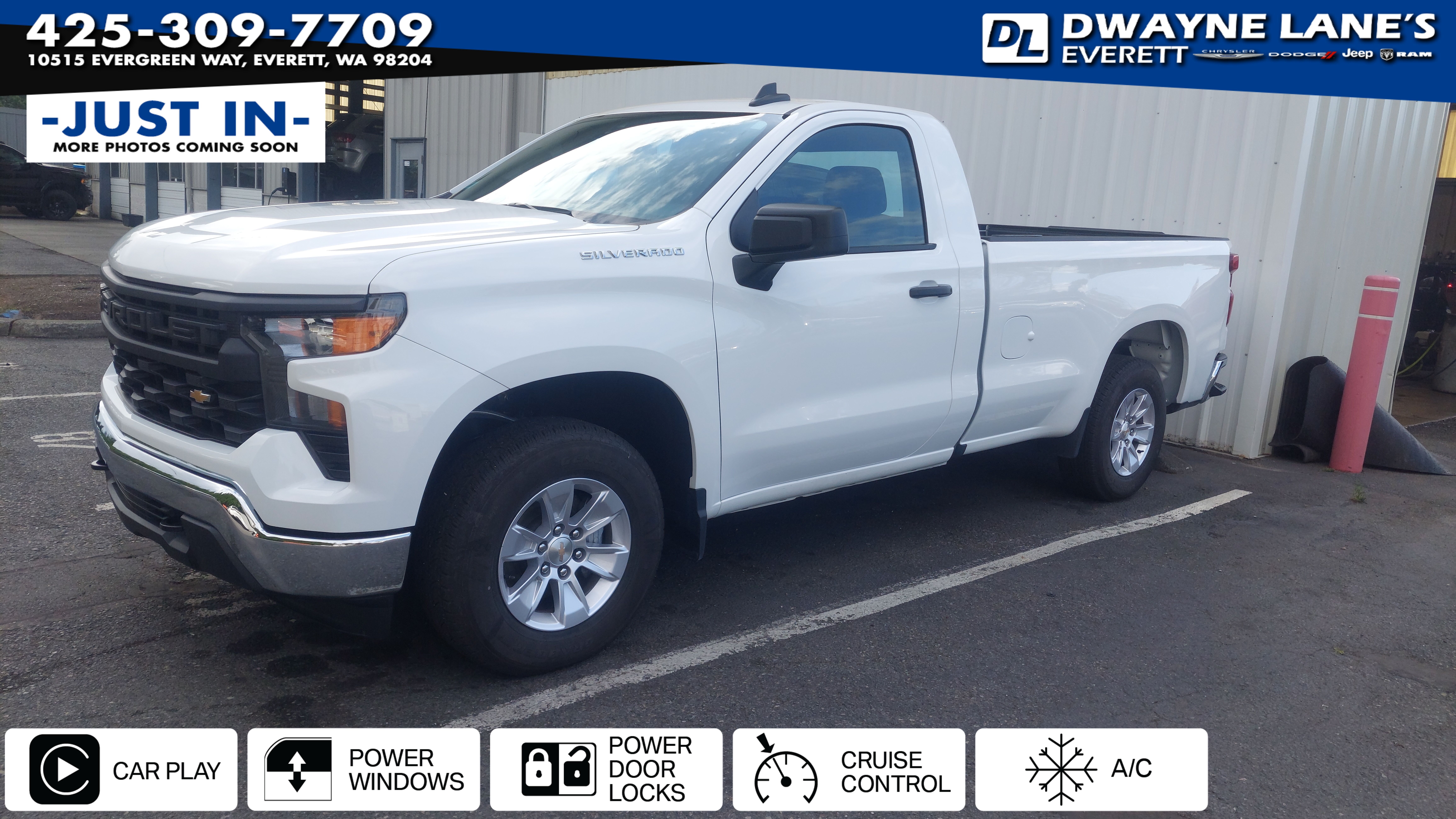 Summit White 2025 Chevrolet Silverado 1500 Pickup Truck 4X2 Automatic