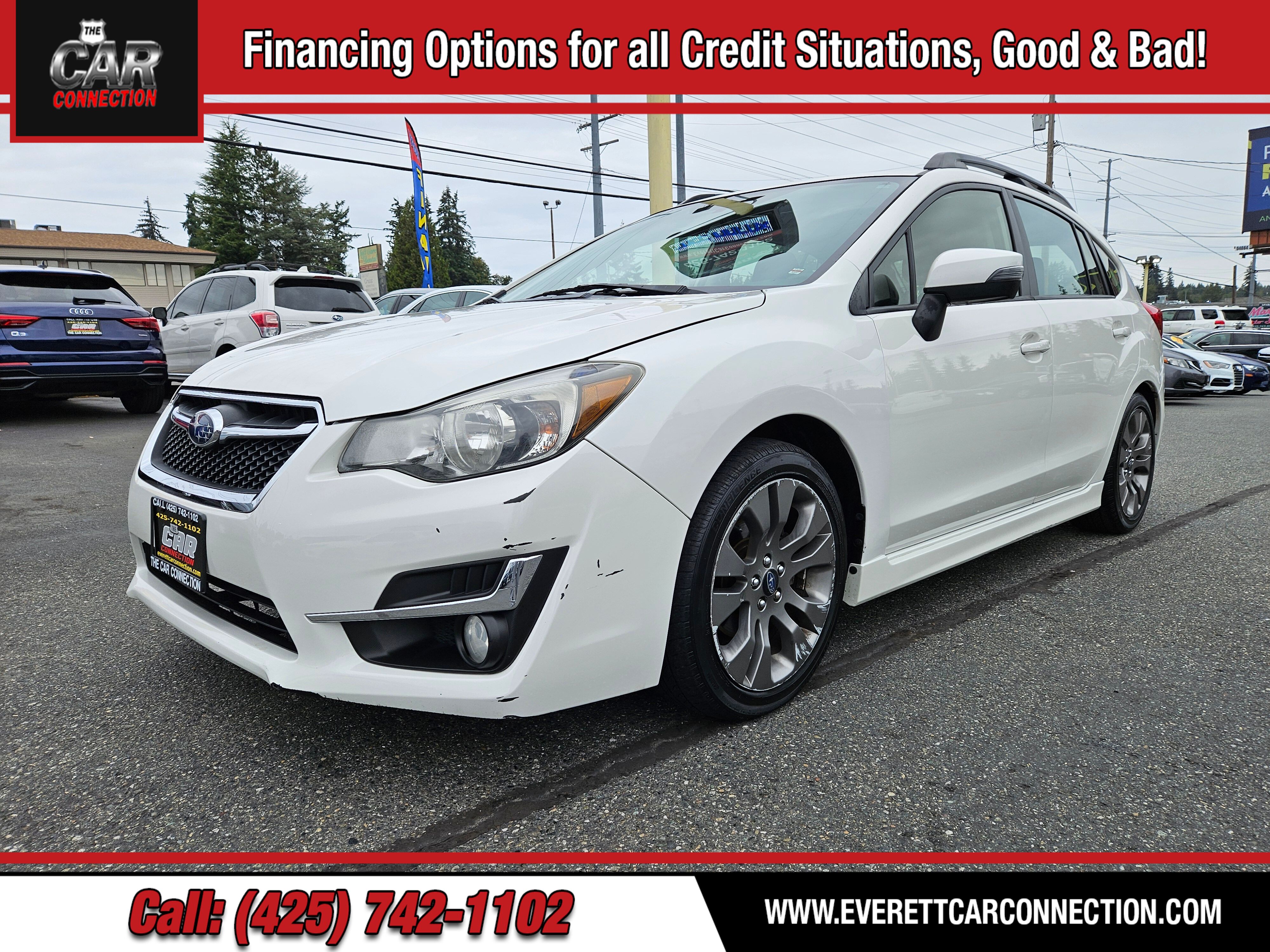 Crystal White Pearl 2015 Subaru Impreza Hatchback All-Wheel Drive 6-Speed CVT