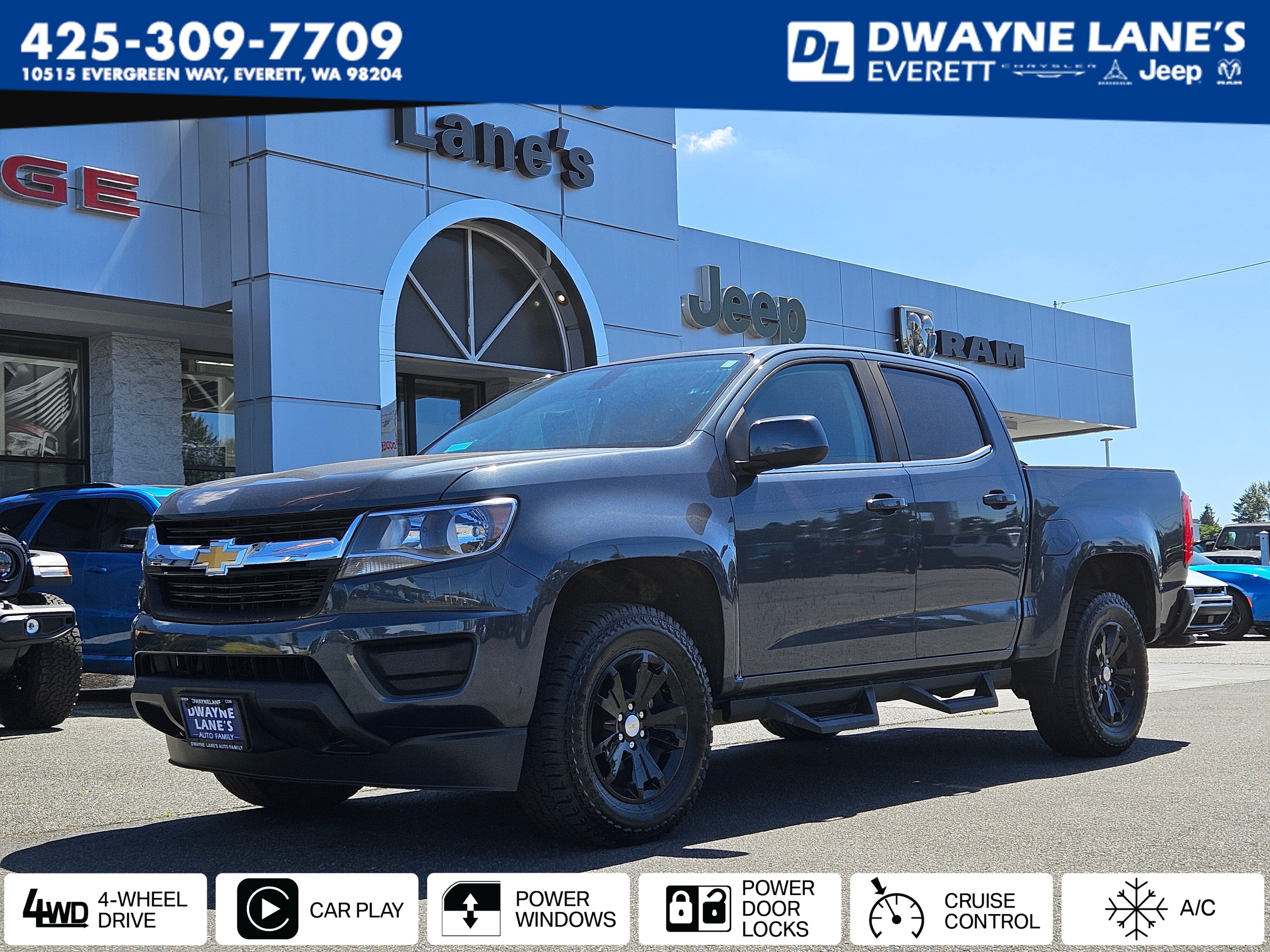 Shadow Gray Metallic 2019 Chevrolet Colorado Pickup Truck Four-Wheel Drive 8-Speed Automatic