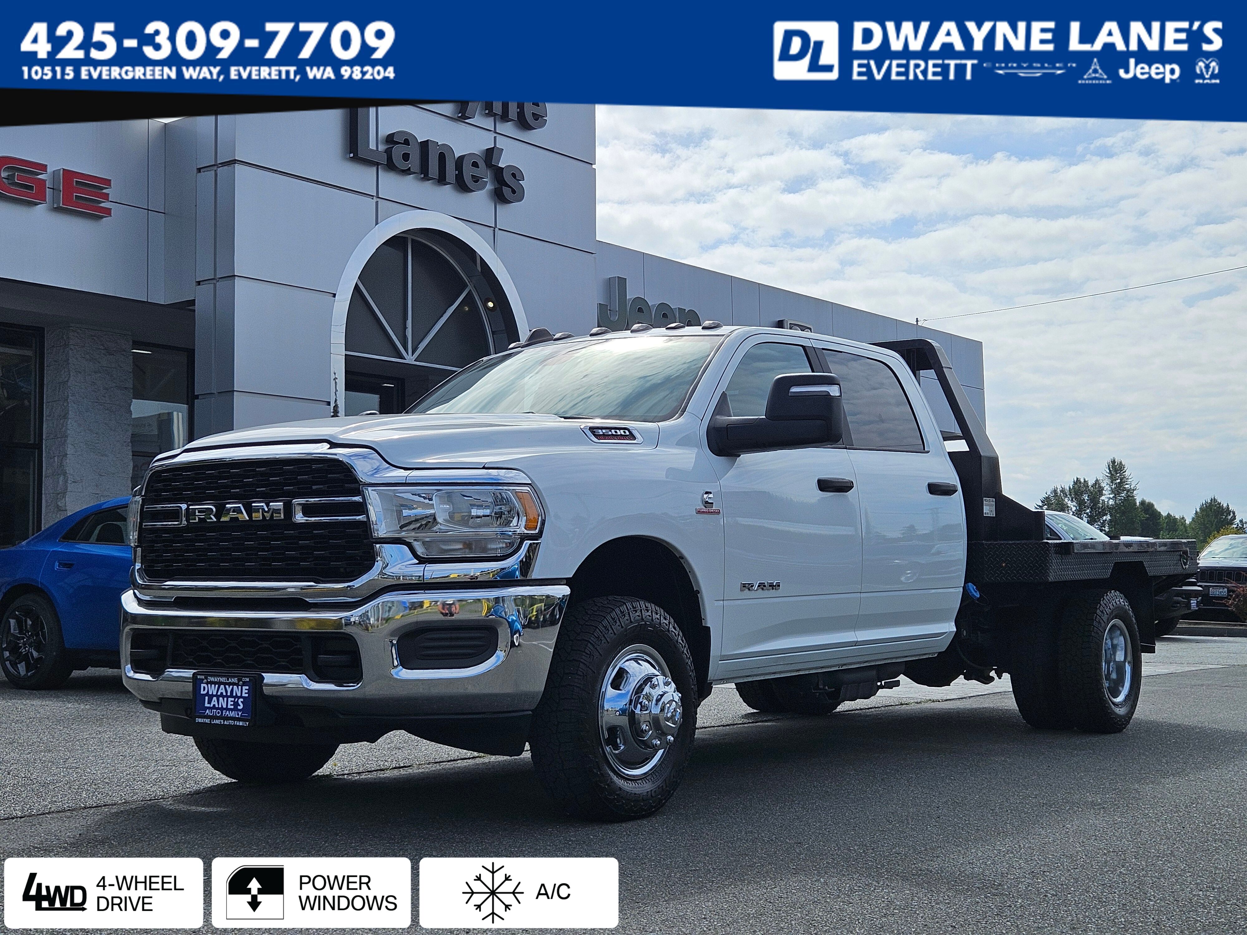 Bright White Clearcoat 2024 RAM 3500 Chassis Pickup Truck Four-Wheel Drive 6-Speed Automatic