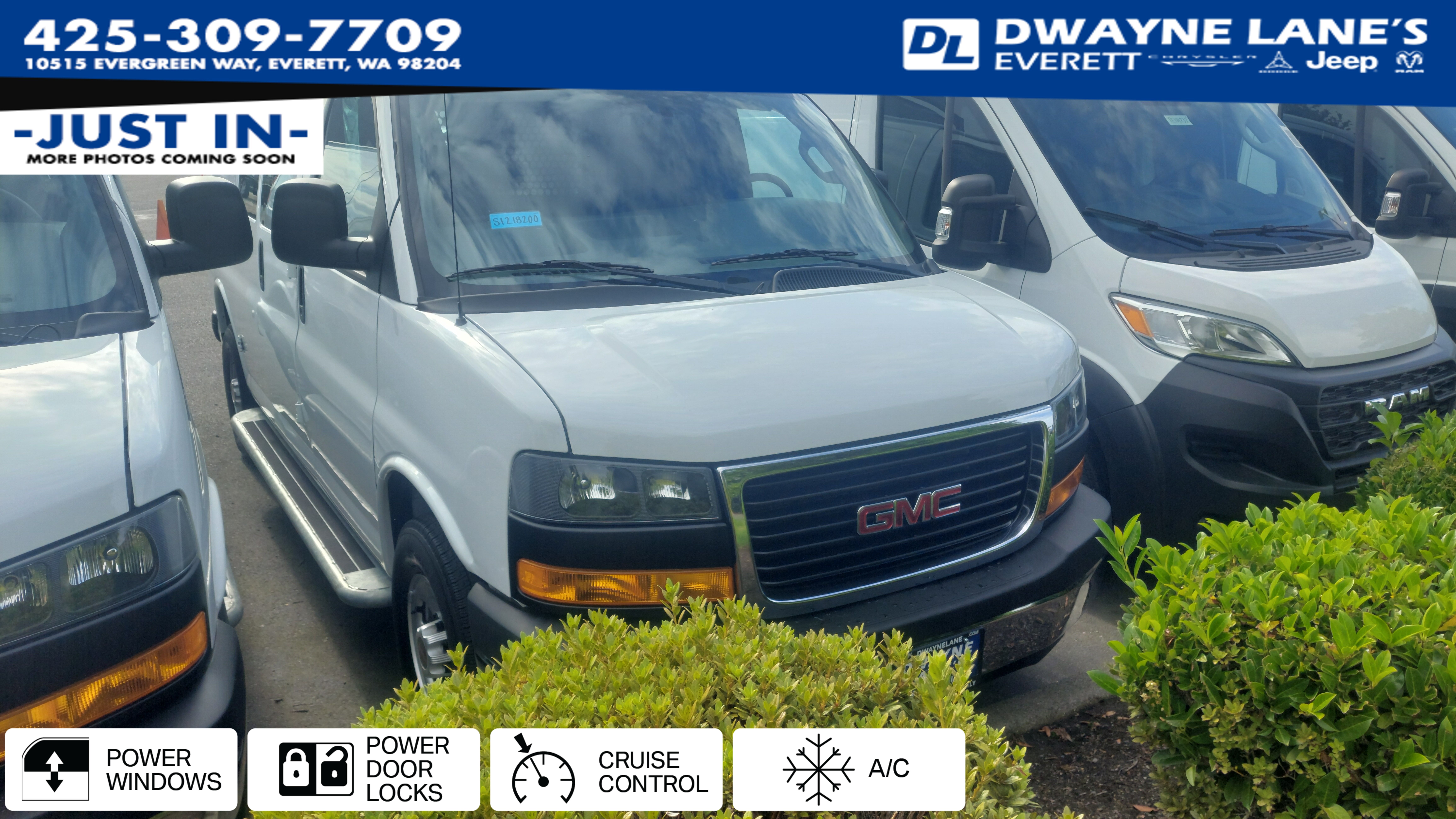 Summit White 2025 GMC Savana Cargo Van Rear-Wheel Drive 8-Speed Automatic Overdrive