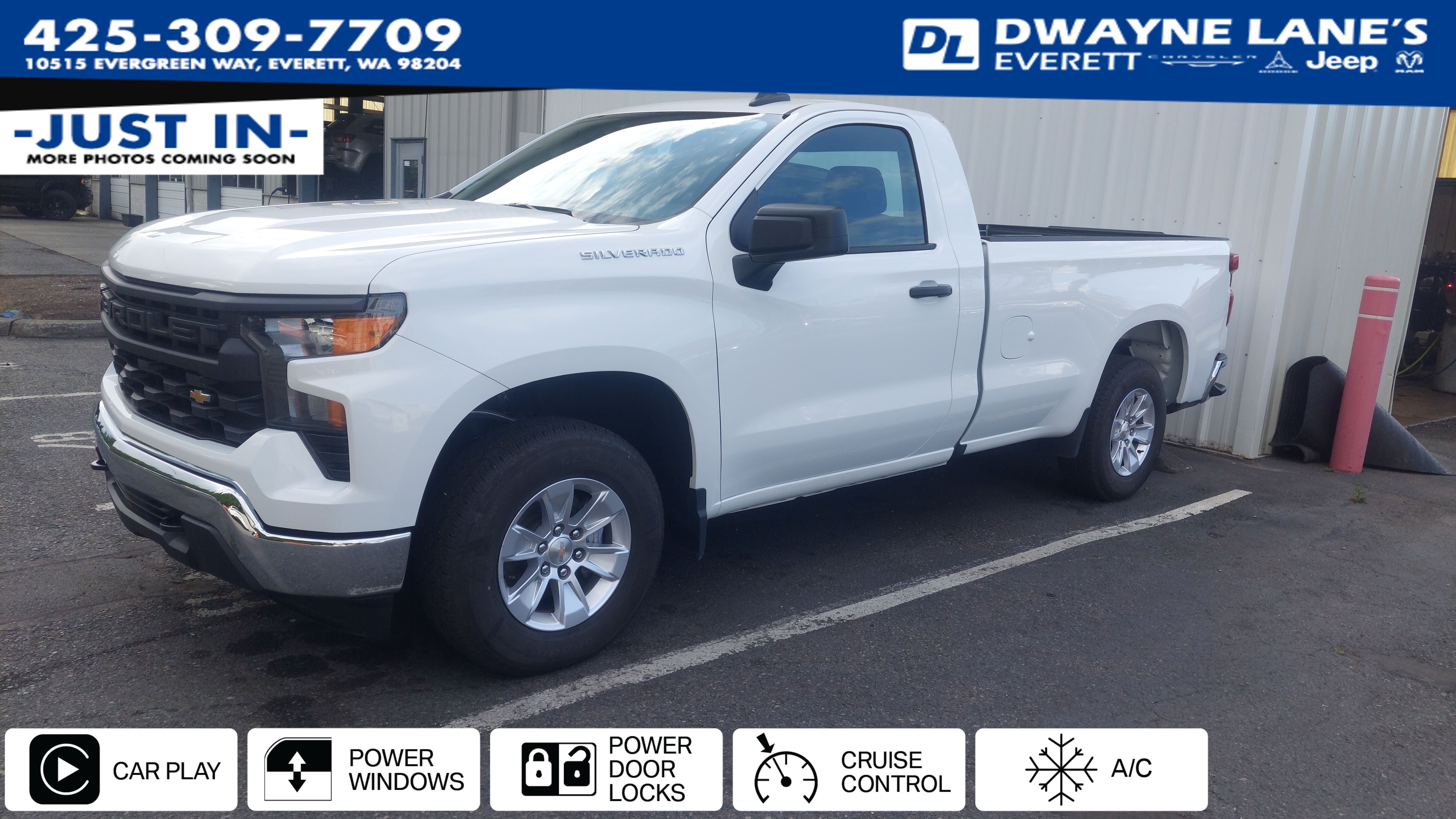 Summit White 2025 Chevrolet Silverado 1500 Pickup Truck 4X2 Automatic
