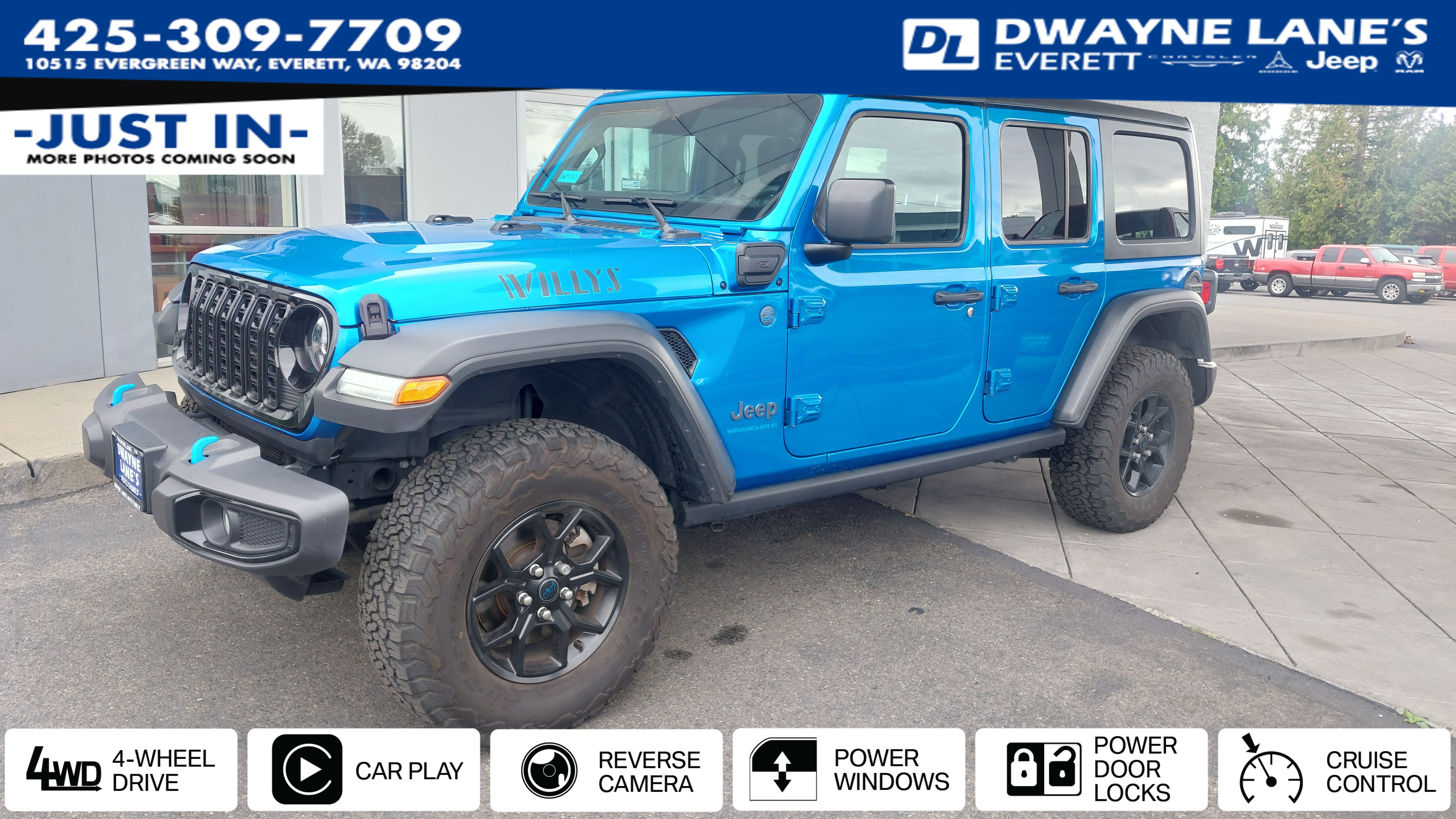 Hydro Blue Pearl Coat 2024 Jeep Wrangler 4xe SUV / Crossover Four-Wheel Drive 8-Speed Automatic