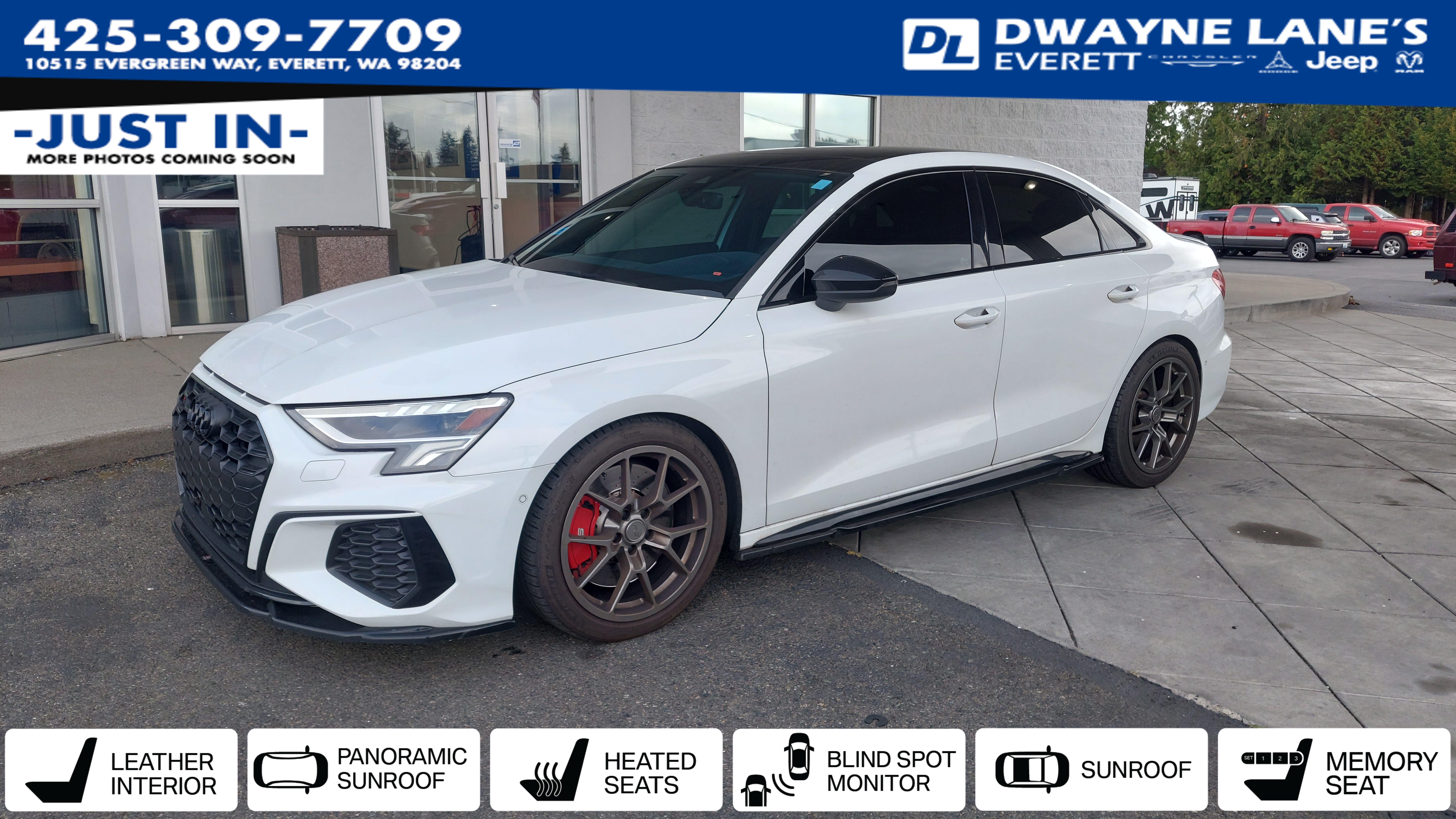 Glacier White 2022 Audi S3 Sedan All-Wheel Drive 7-Speed Automatic