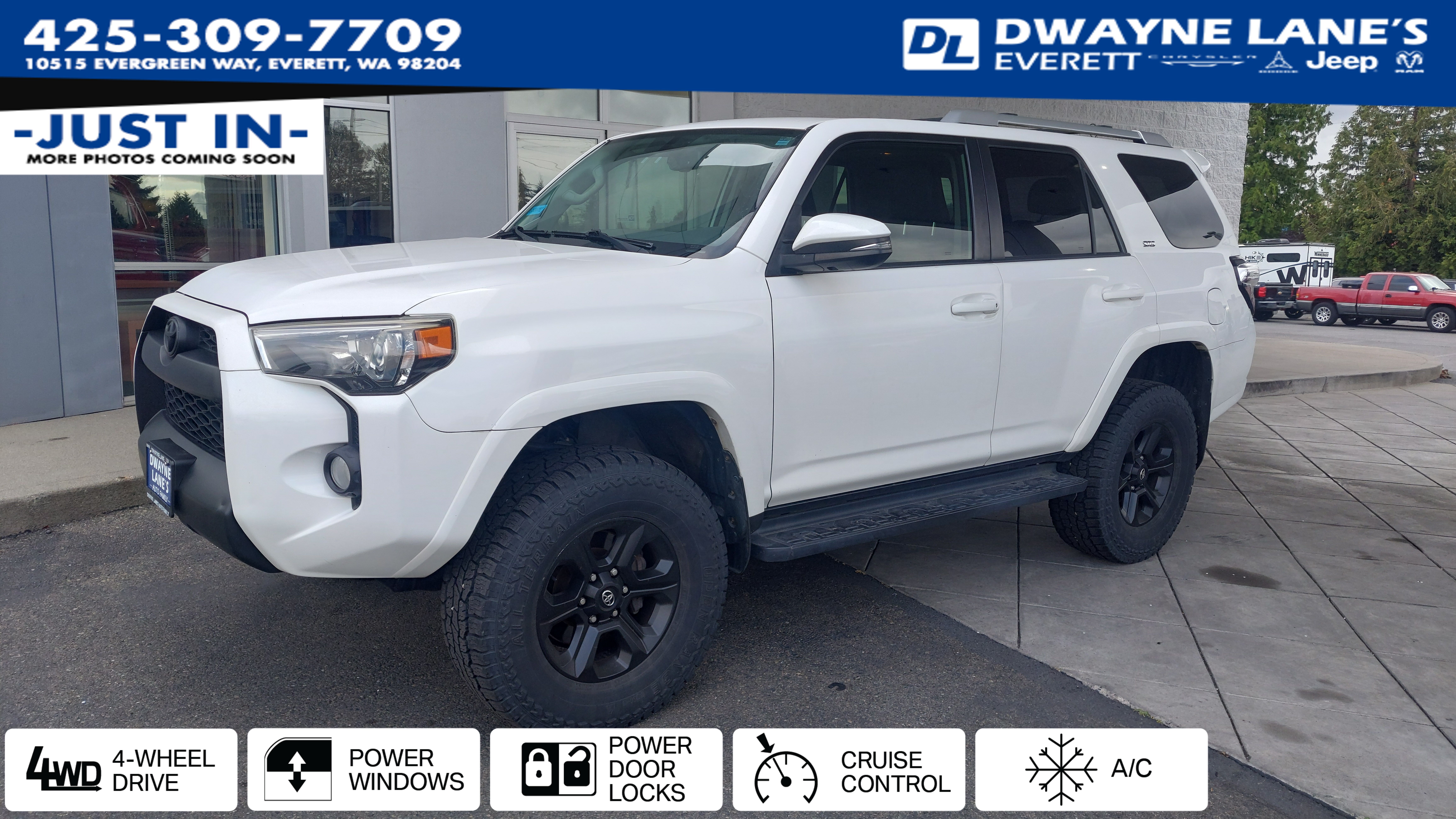 Super White 2016 Toyota 4Runner SUV / Crossover Four-Wheel Drive 5-Speed Automatic Overdrive