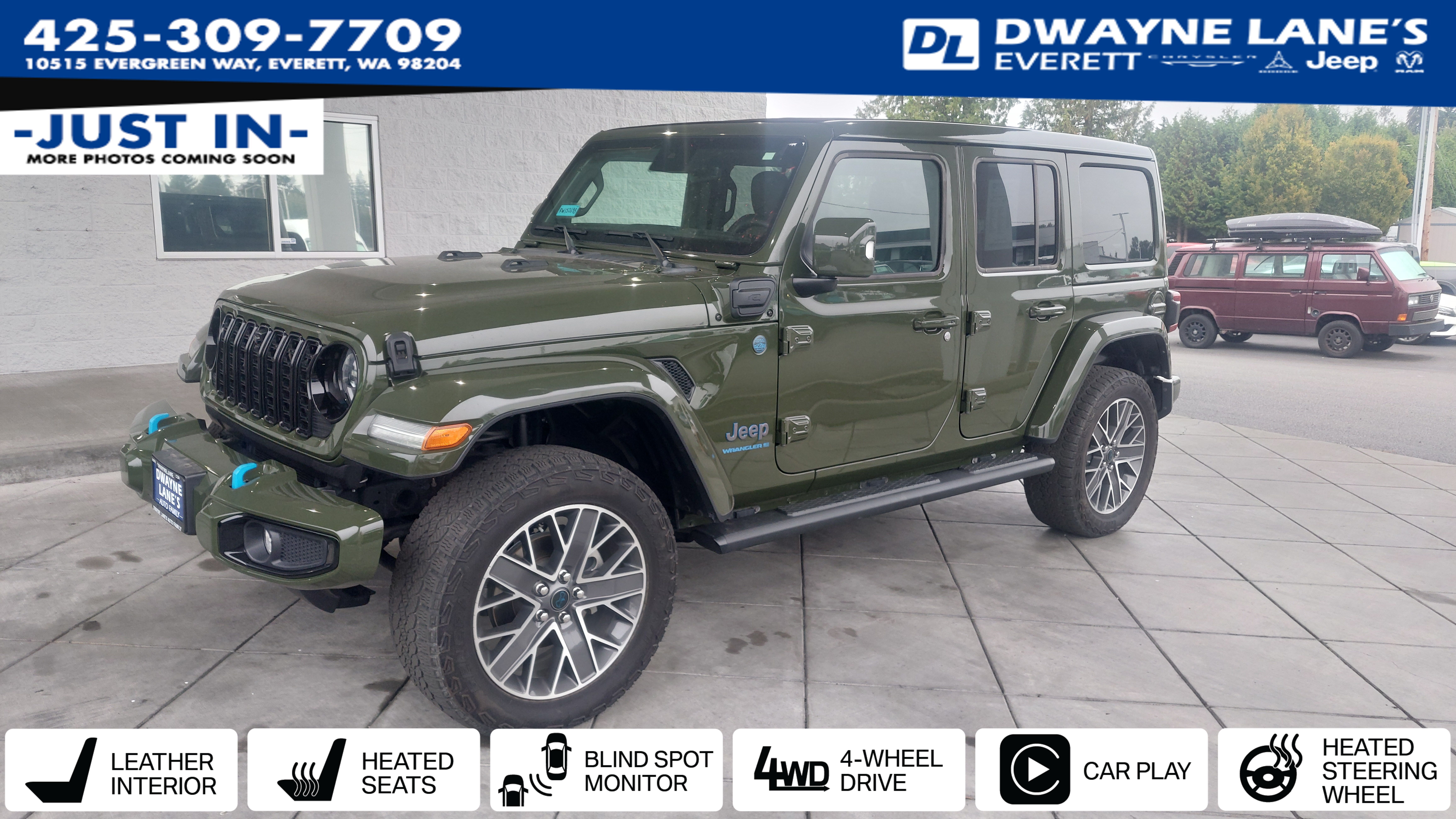Sarge Green Clearcoat 2024 Jeep Wrangler 4xe SUV / Crossover Four-Wheel Drive 8-Speed Automatic