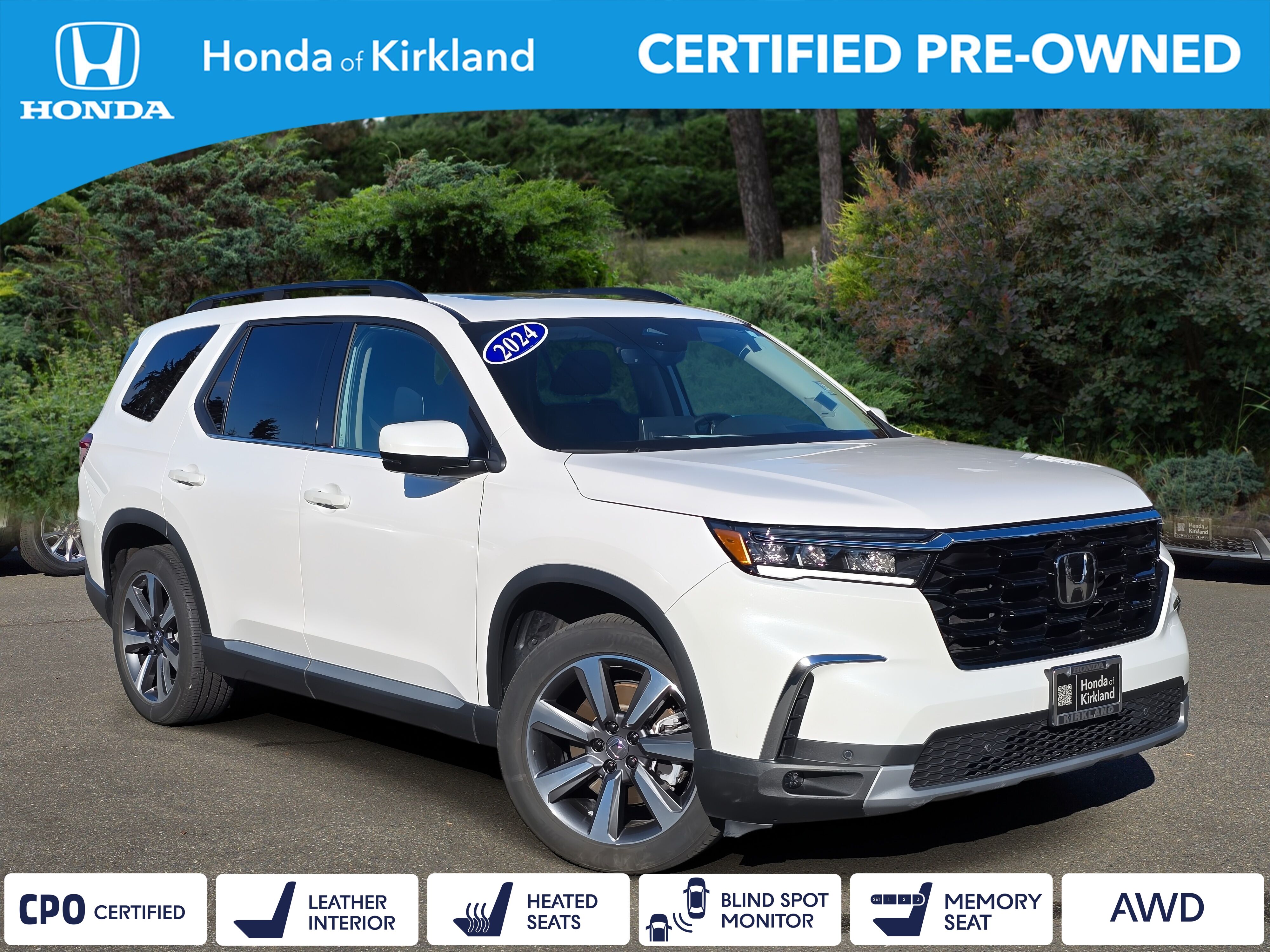 Platinum White Pearl 2024 Honda Pilot SUV / Crossover All-Wheel Drive Automatic