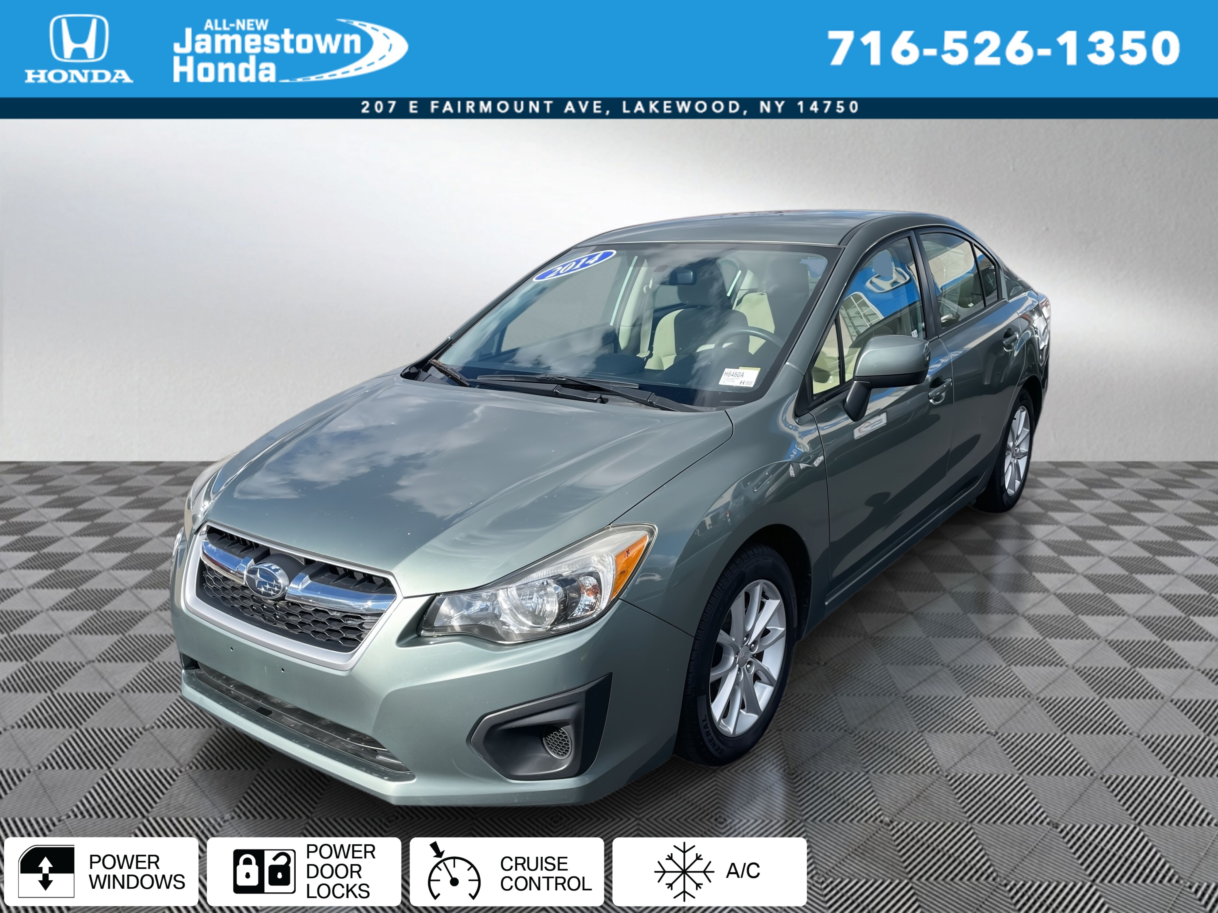 Jasmine Green Metallic 2014 Subaru Impreza Sedan All-Wheel Drive Continuously Variable Transmission