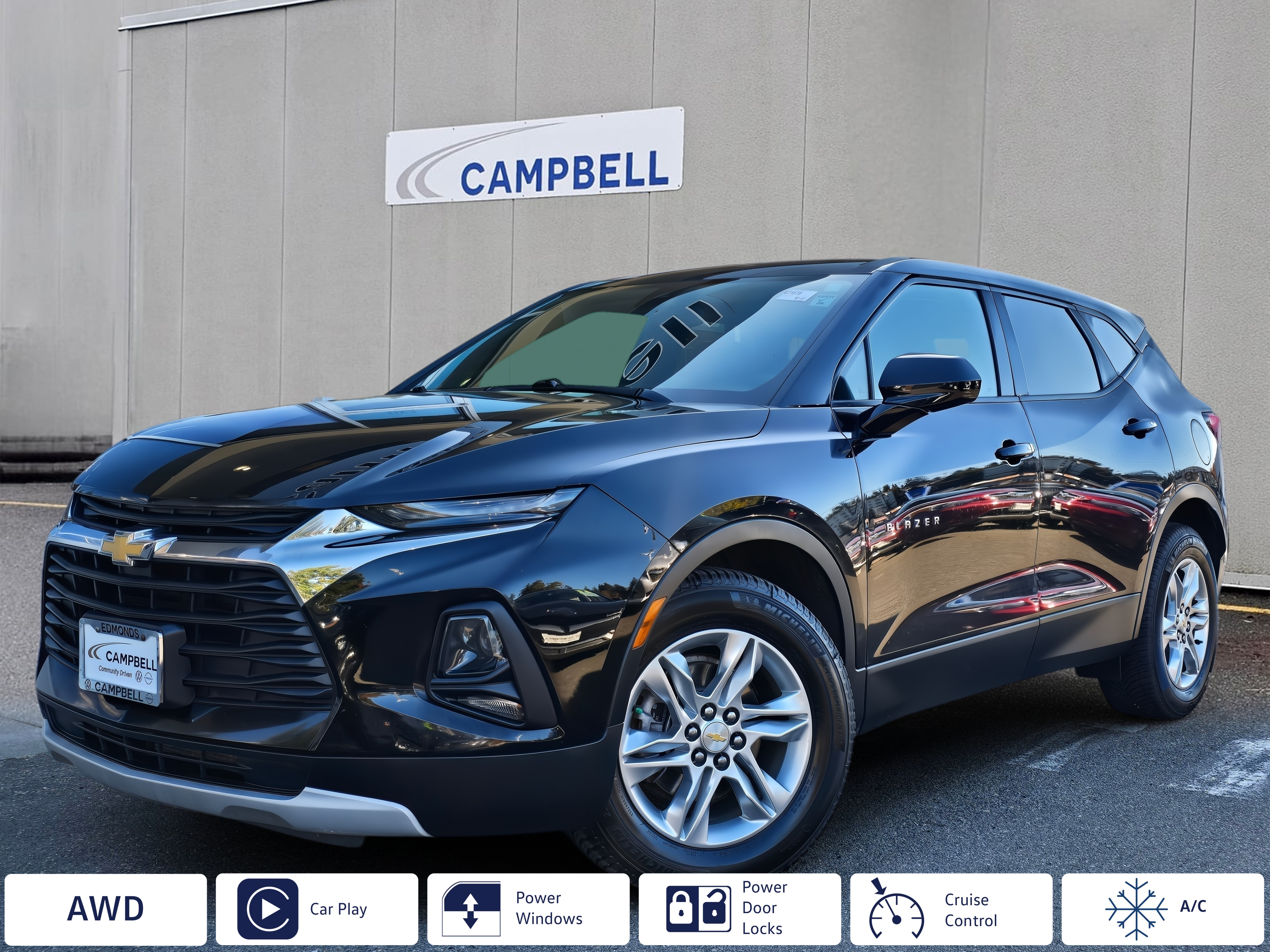 Black 2021 Chevrolet Blazer SUV / Crossover All-Wheel Drive 9-Speed Automatic
