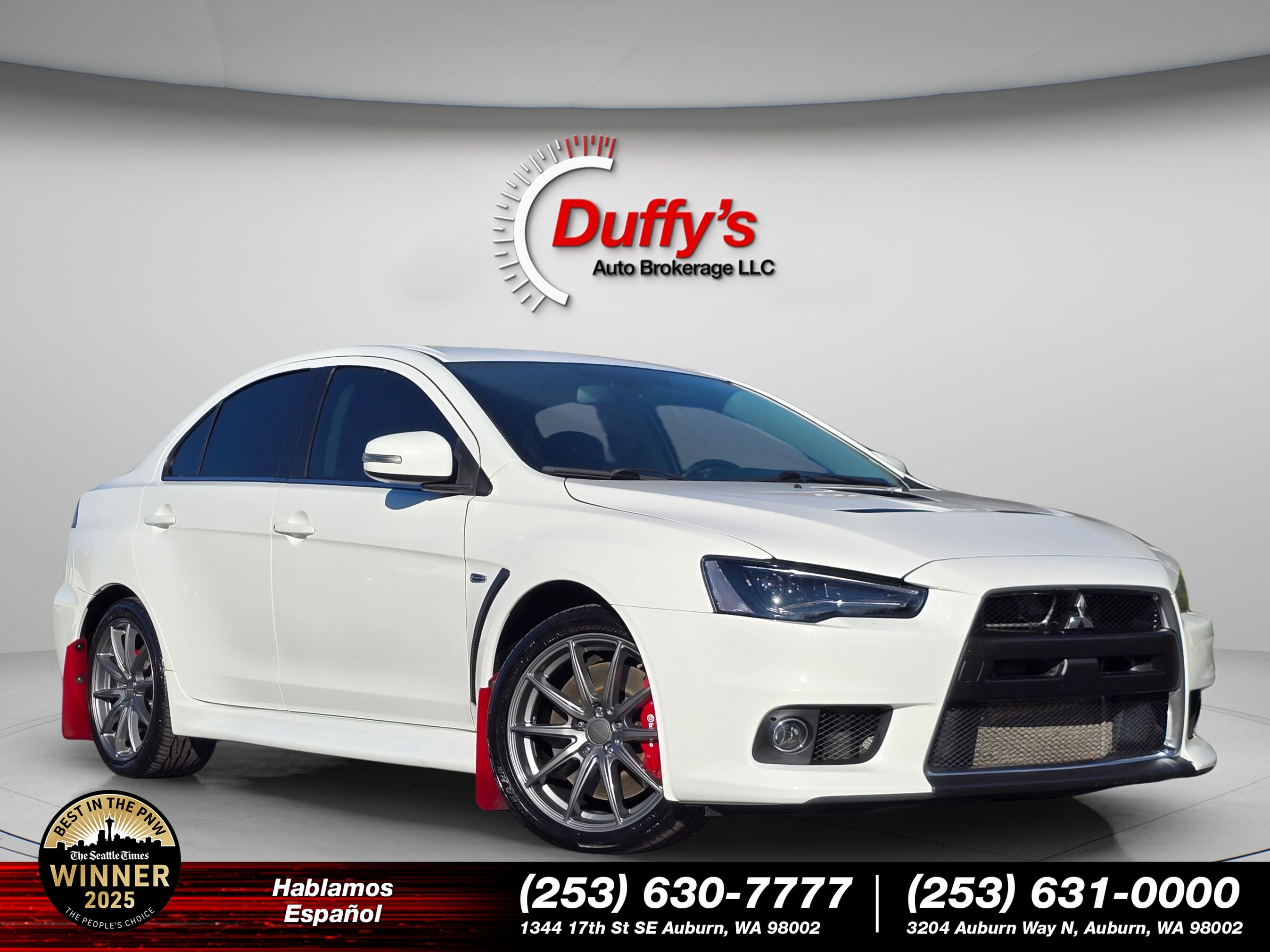 Wicked White Metallic 2015 Mitsubishi Lancer Evolution Sedan All-Wheel Drive 6-Speed Automatic