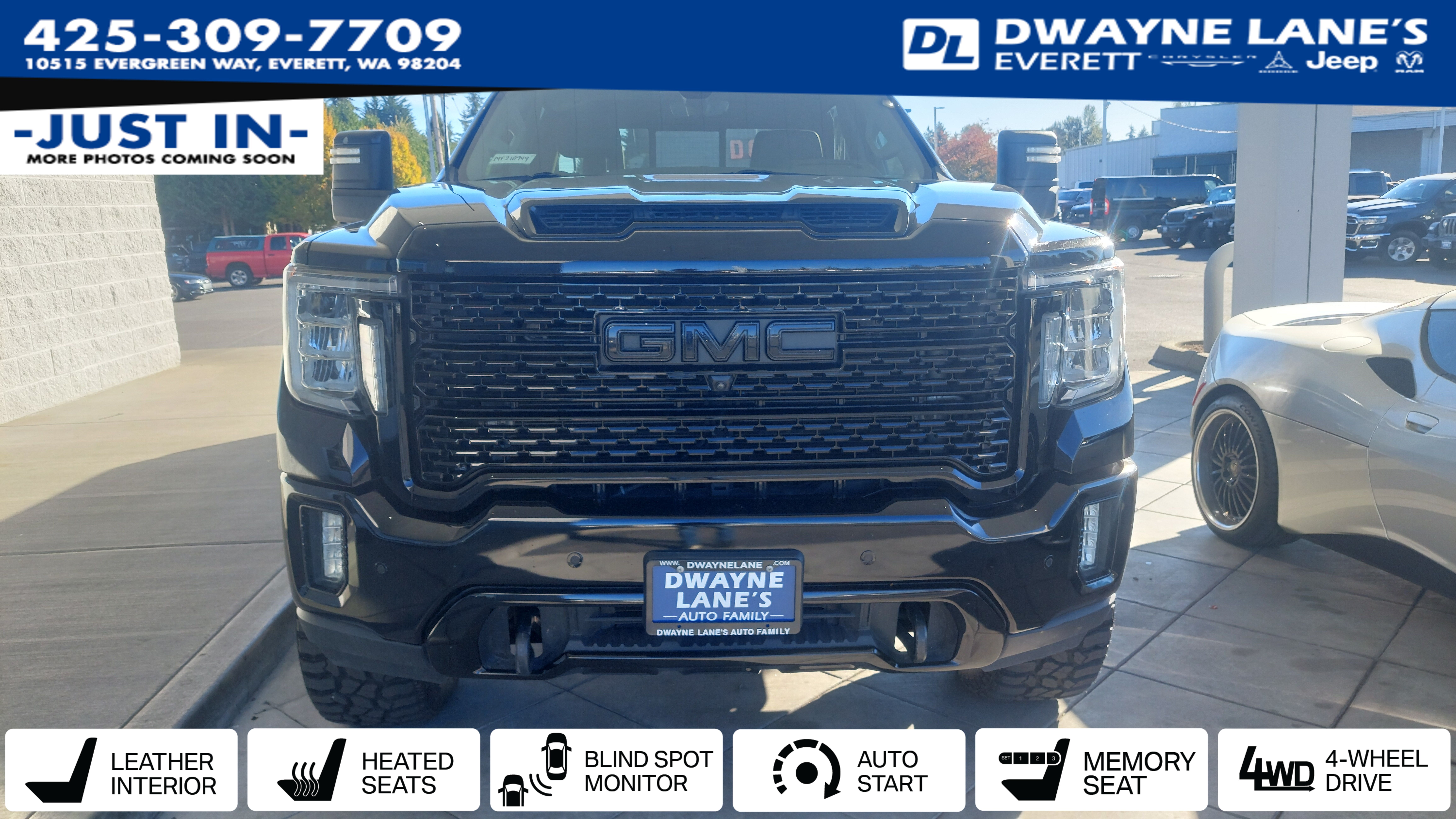 Black (Ebony Twilight Metallic) 2021 GMC Sierra 3500HD Pickup Truck Four-Wheel Drive Automatic