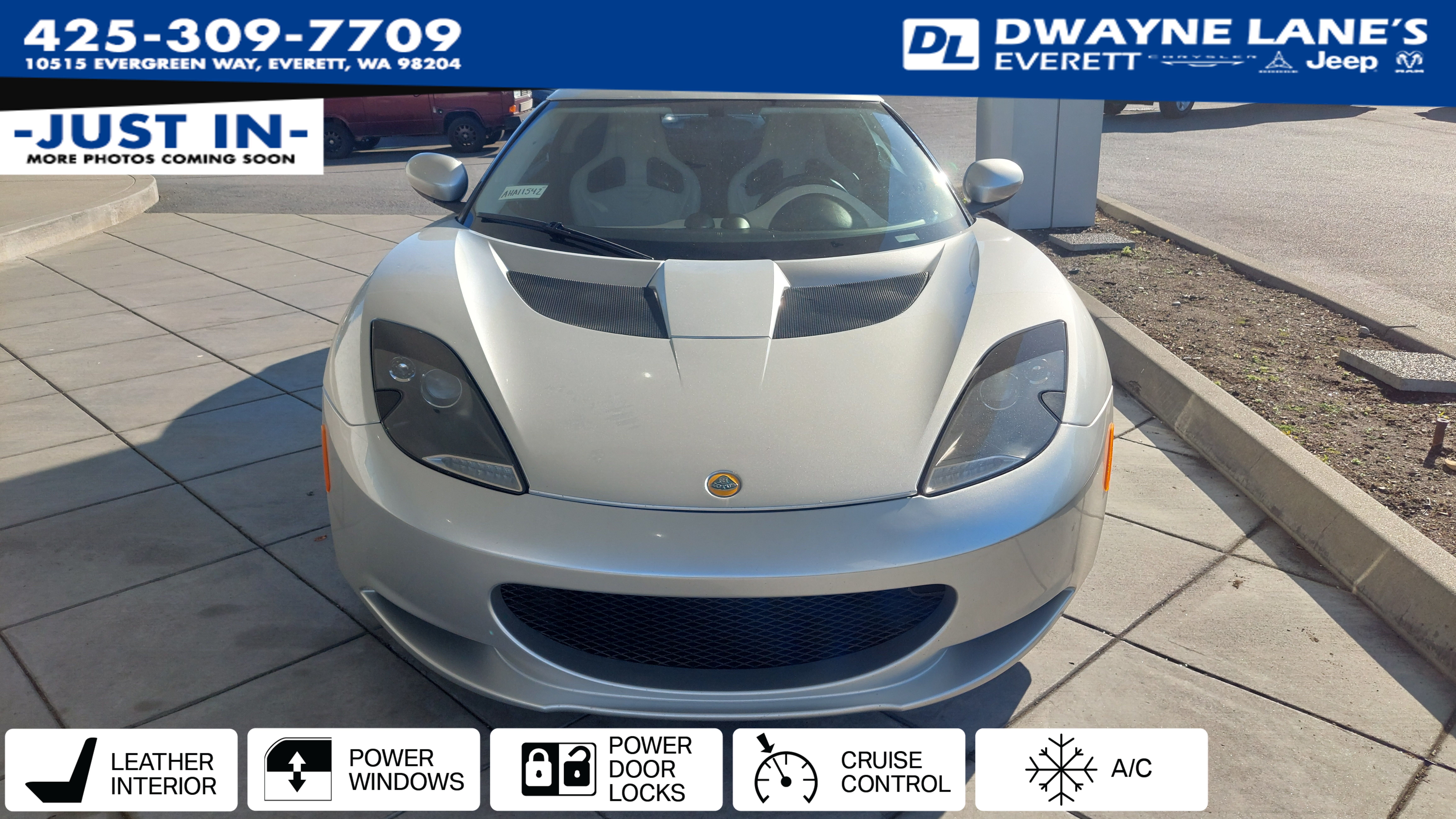 Arctic Silver Metallic 2010 Lotus Evora Coupe Rear-Wheel Drive 6-Speed Manual