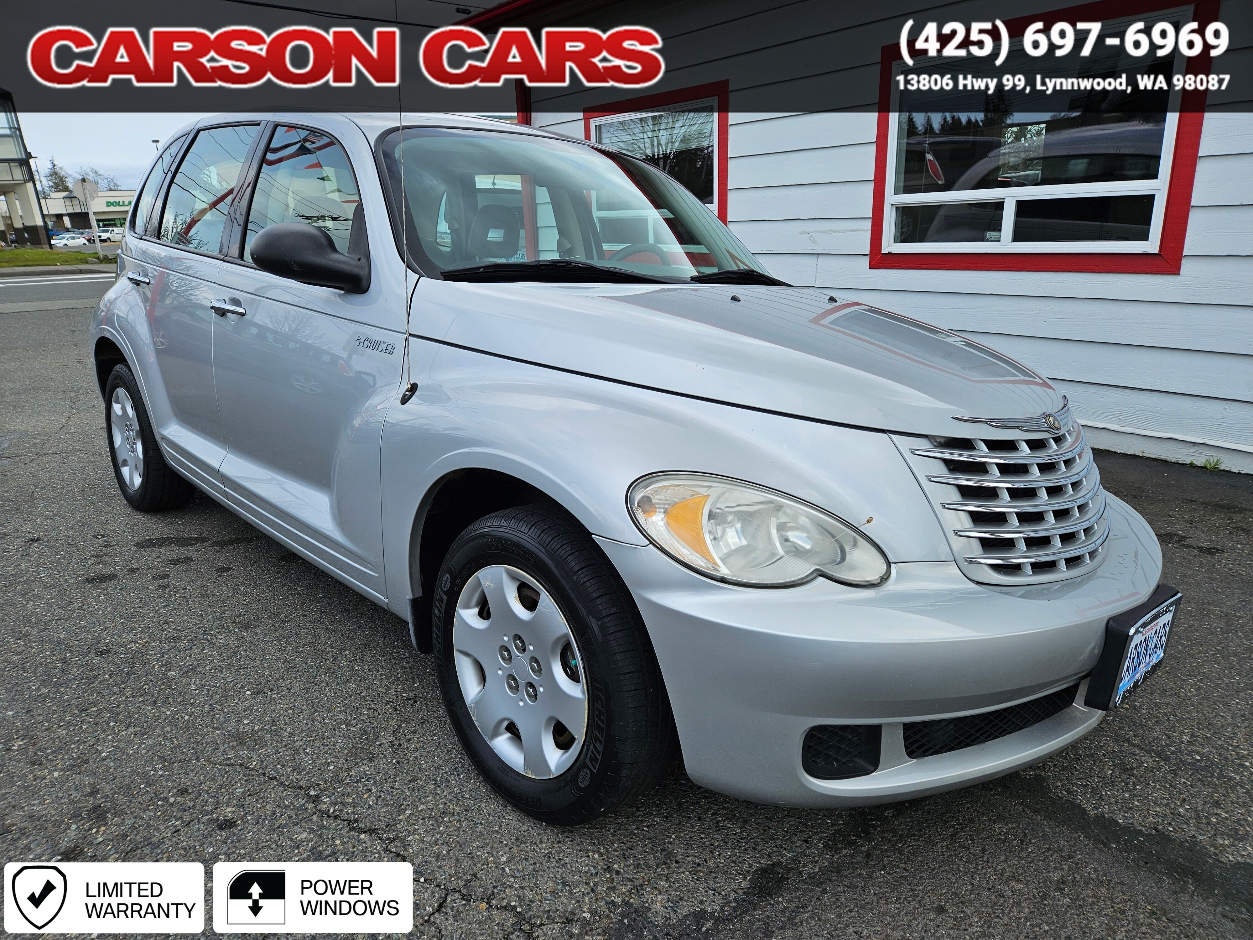 2006 Bright Silver Metallic Chrysler PT Cruiser for Sale In Lynnwood WA - Everett WA - Seattle WA at Carson Cars Stock 35727 VIN 3A4FY48B56T343988
