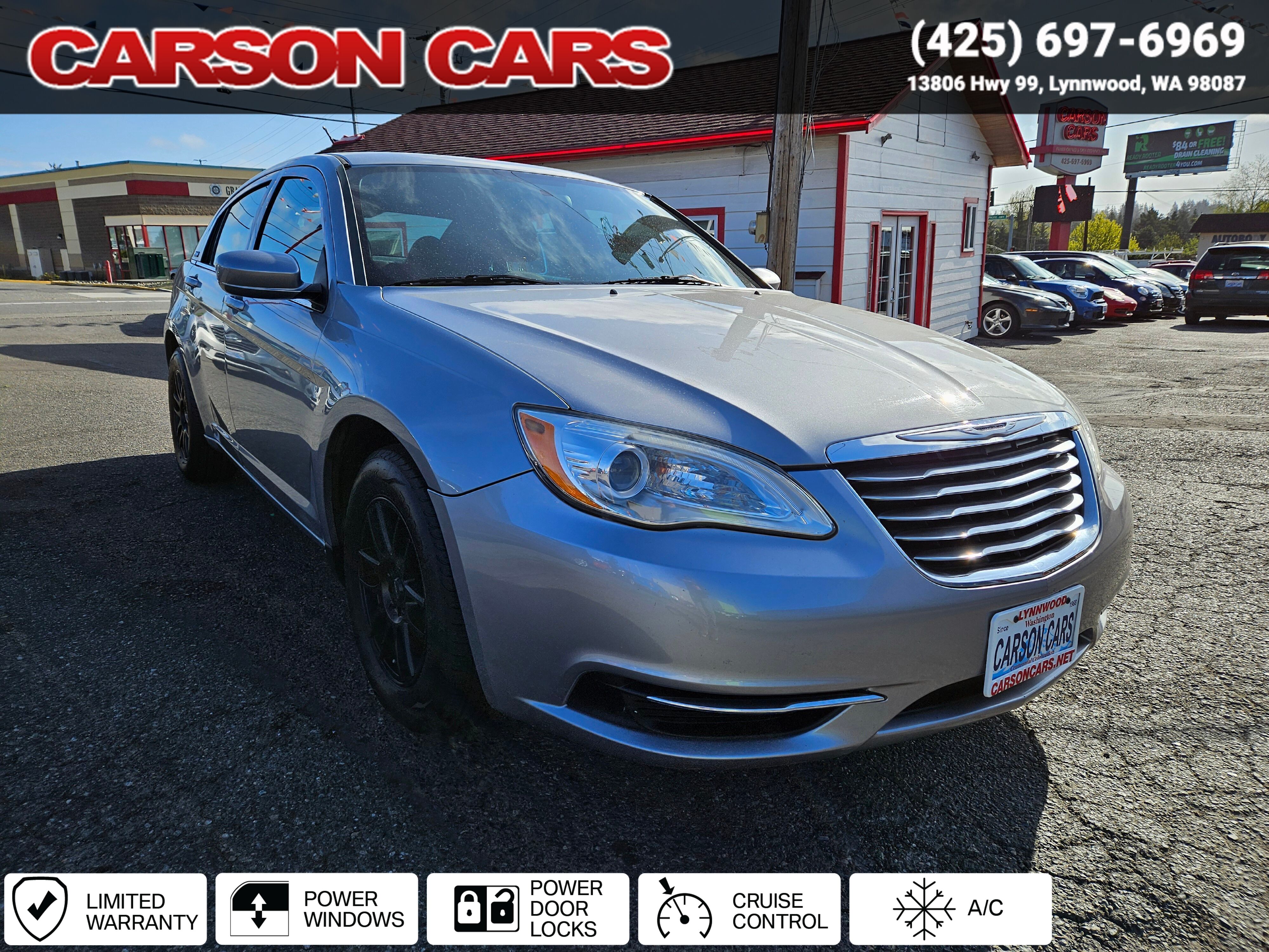 2014 Billet Silver Metallic Clear Coat Chrysler 200 for Sale In Lynnwood WA - Everett WA - Seattle WA at Carson Cars Stock 33361 VIN 1C3CCBAB4EN213628