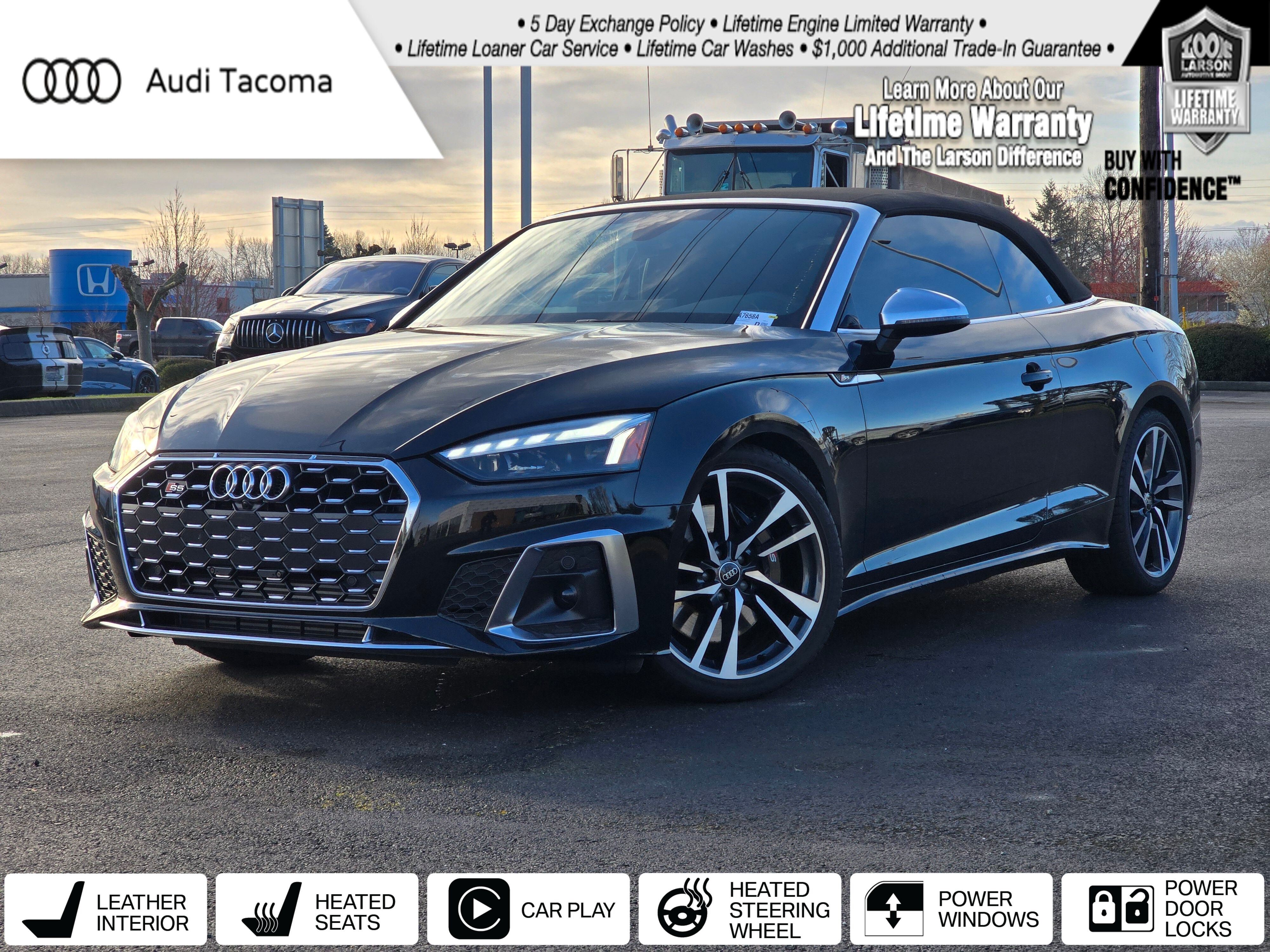 Black Metallic 2024 Audi S5 3.0T quattro Premium Cabriolet AWD Convertible All-Wheel Drive 8-Speed Automatic