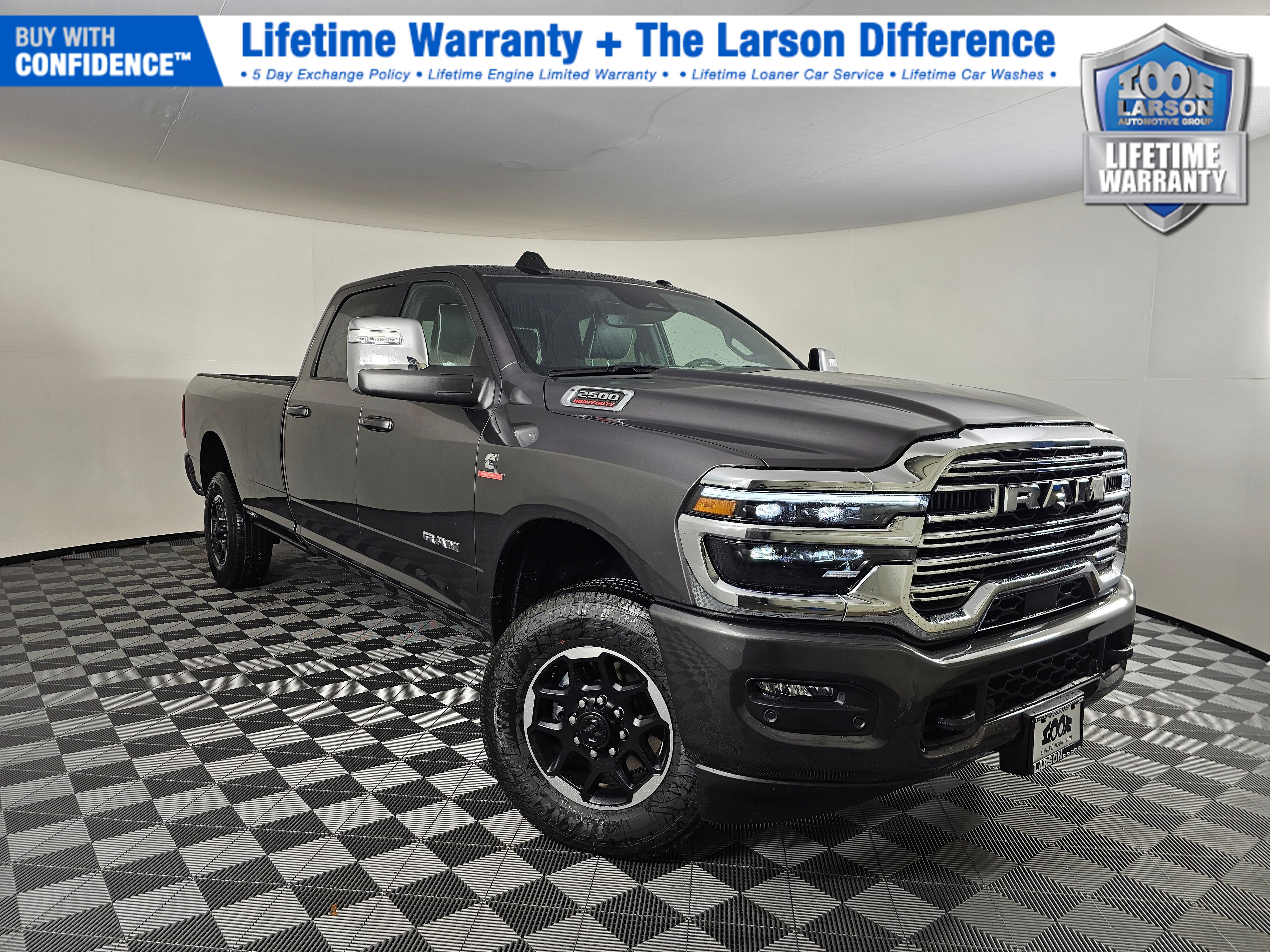 Gray (Granite Crystal Metallic Clearcoat) 2025 RAM 2500 Laramie Crew Cab LB 4WD Pickup Truck Four-Wheel Drive 8-Speed Automatic