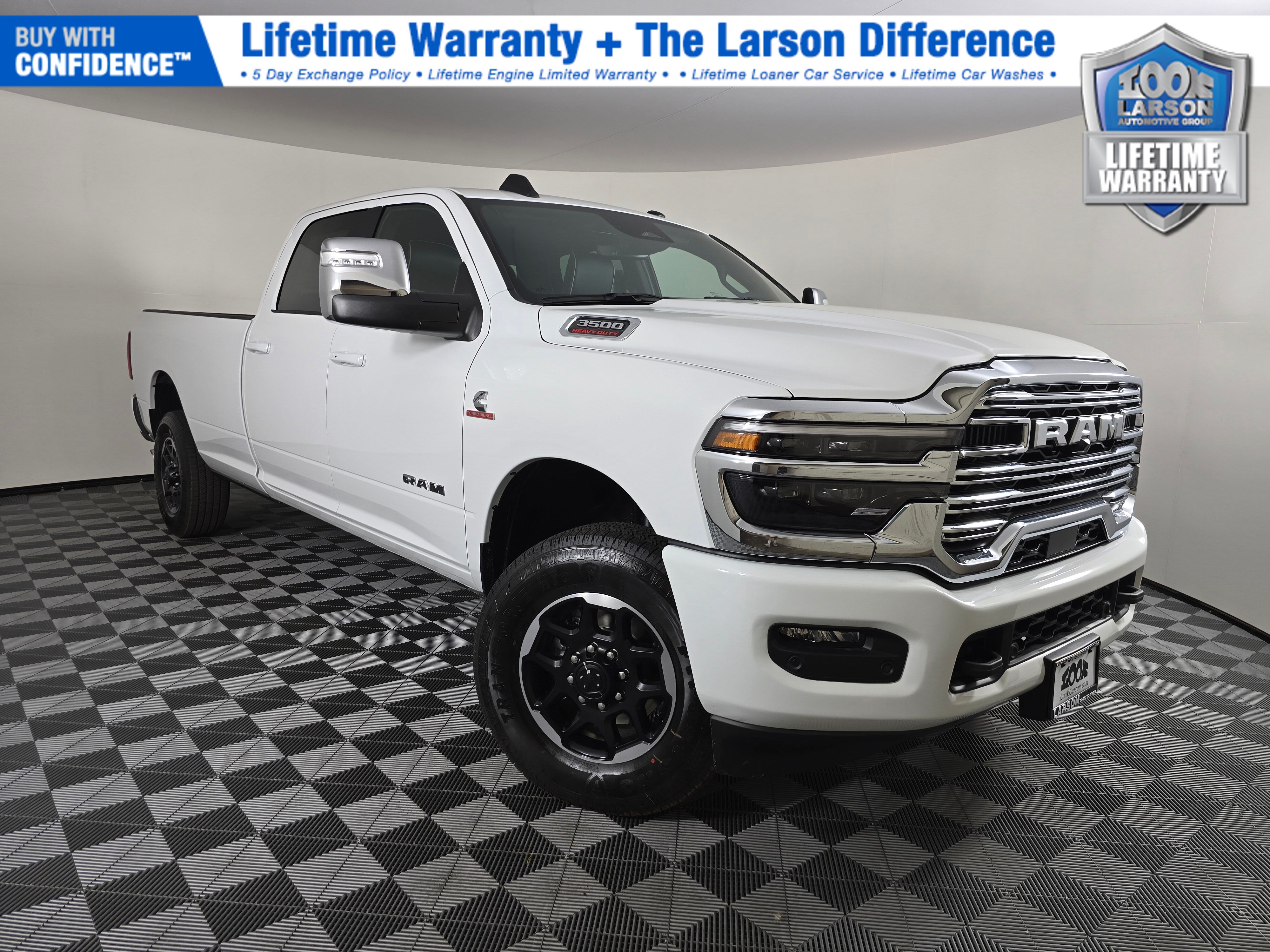 Bright White Clearcoat 2026 RAM 3500 Laramie Crew Cab LB 4WD Pickup Truck Four-Wheel Drive 8-Speed Automatic