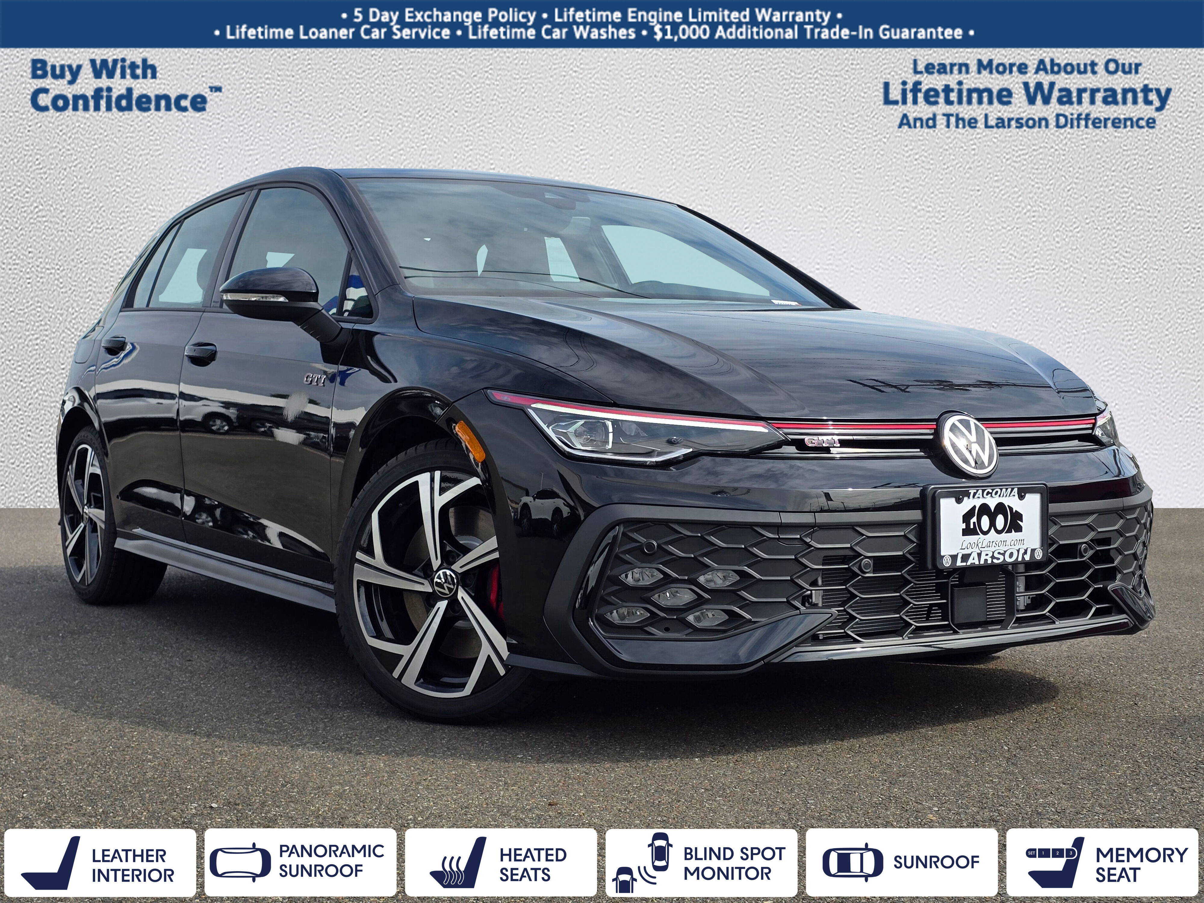 Mythos Black Metallic 2025 Volkswagen Golf GTI SE FWD Hatchback Front-Wheel Drive 7-Speed Dual Clutch