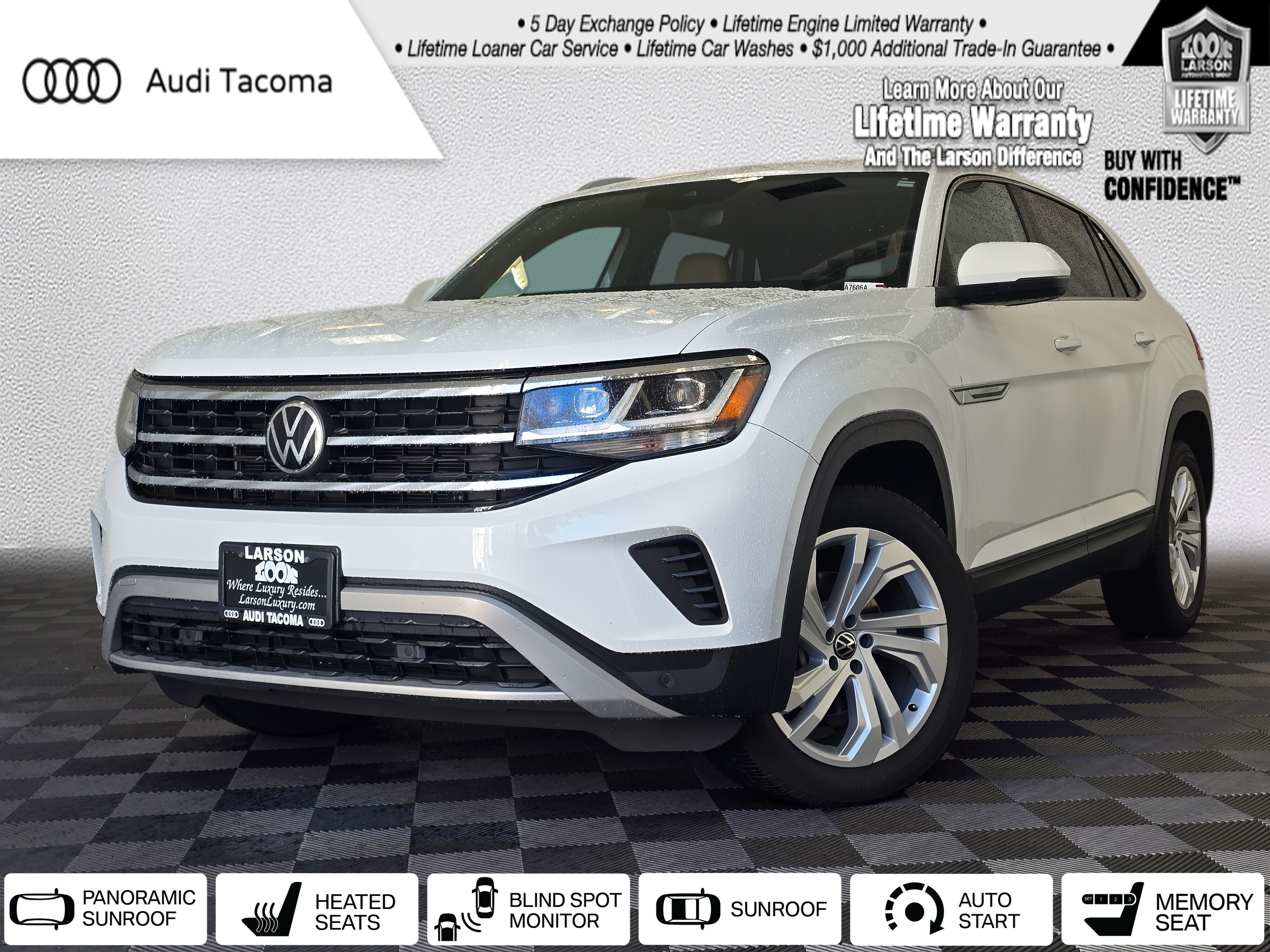 Pure White 2020 Volkswagen Atlas Cross Sport V6 SEL 4Motion SUV / Crossover All-Wheel Drive 8-Speed Automatic