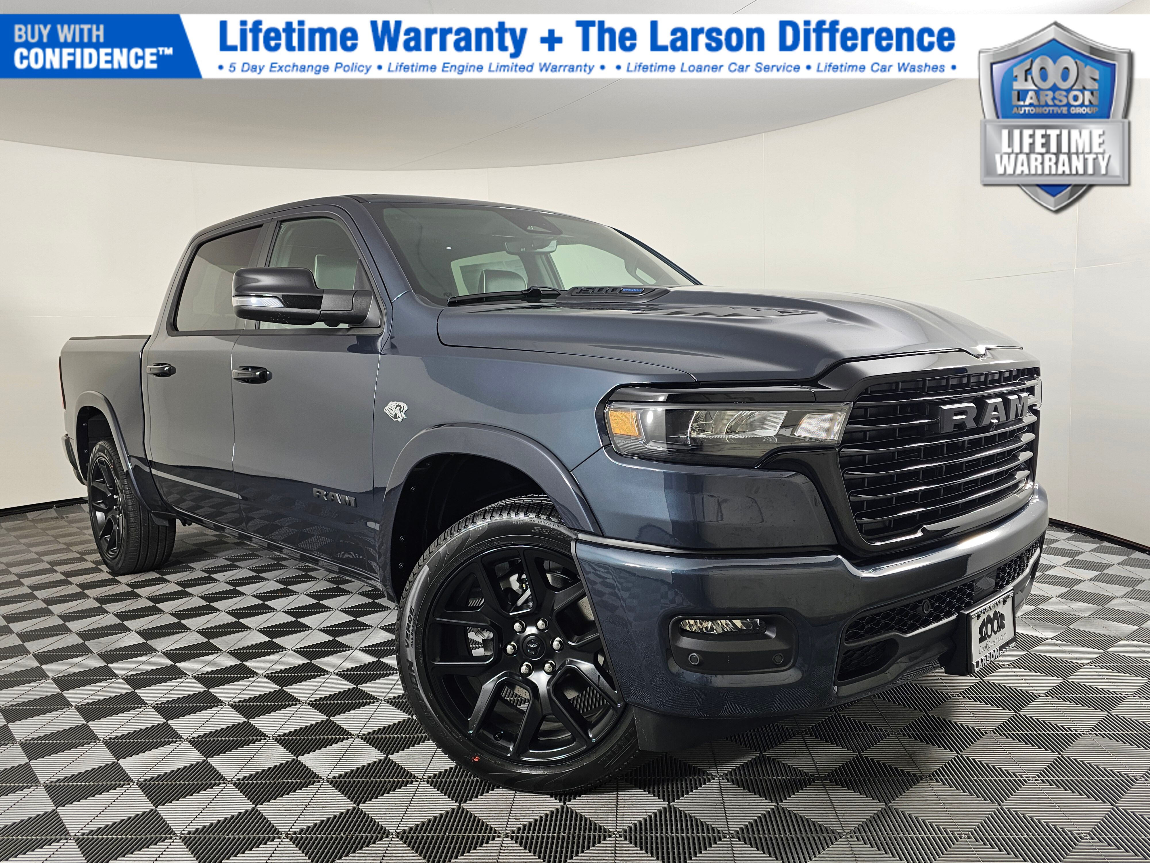 Forged Blue Metallic 2026 RAM 1500 Laramie Crew Cab 4WD Pickup Truck Four-Wheel Drive 8-Speed Automatic